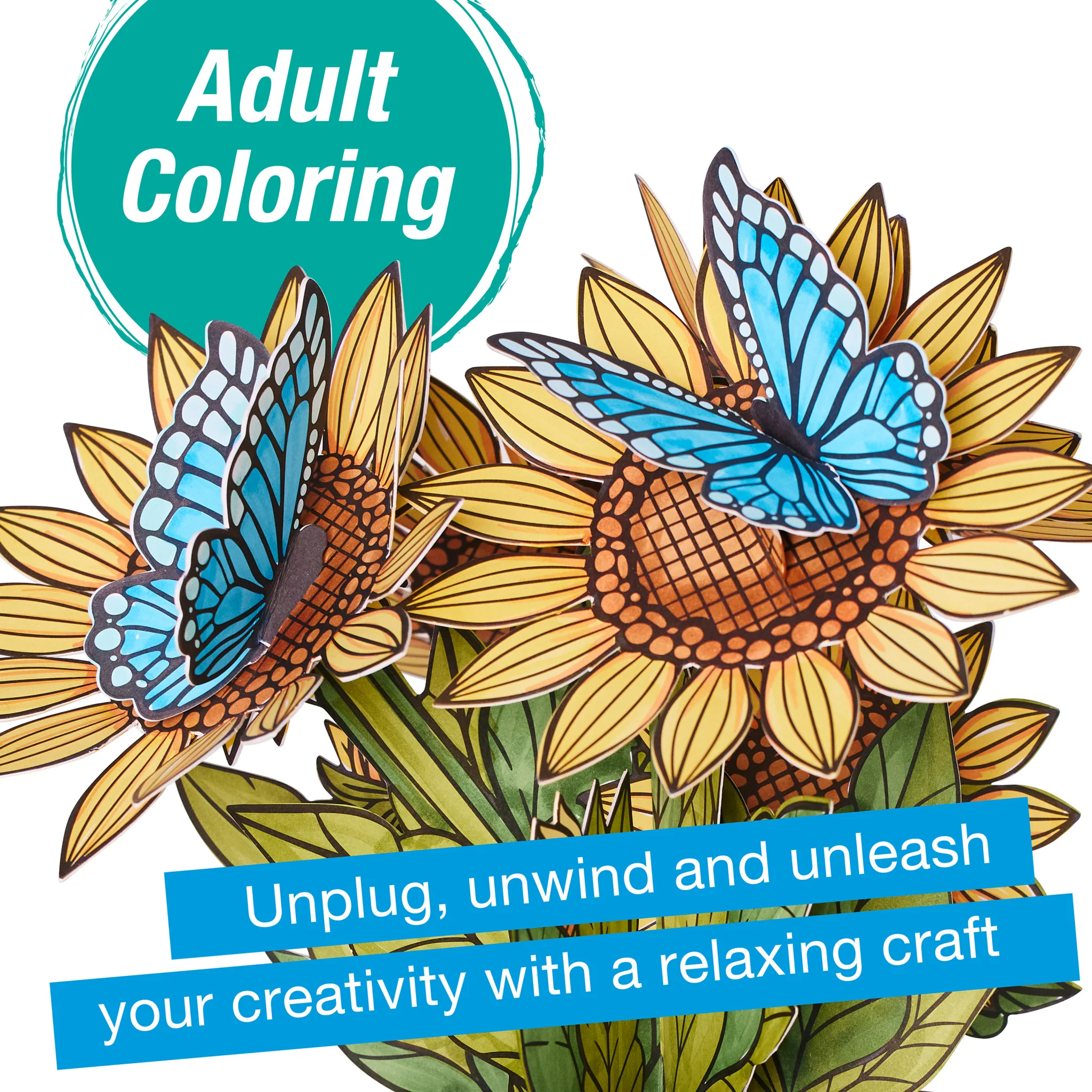 Pop Up Coloring Bouquet - Sunflowers & Butterflies - #FC770429 - Image 8