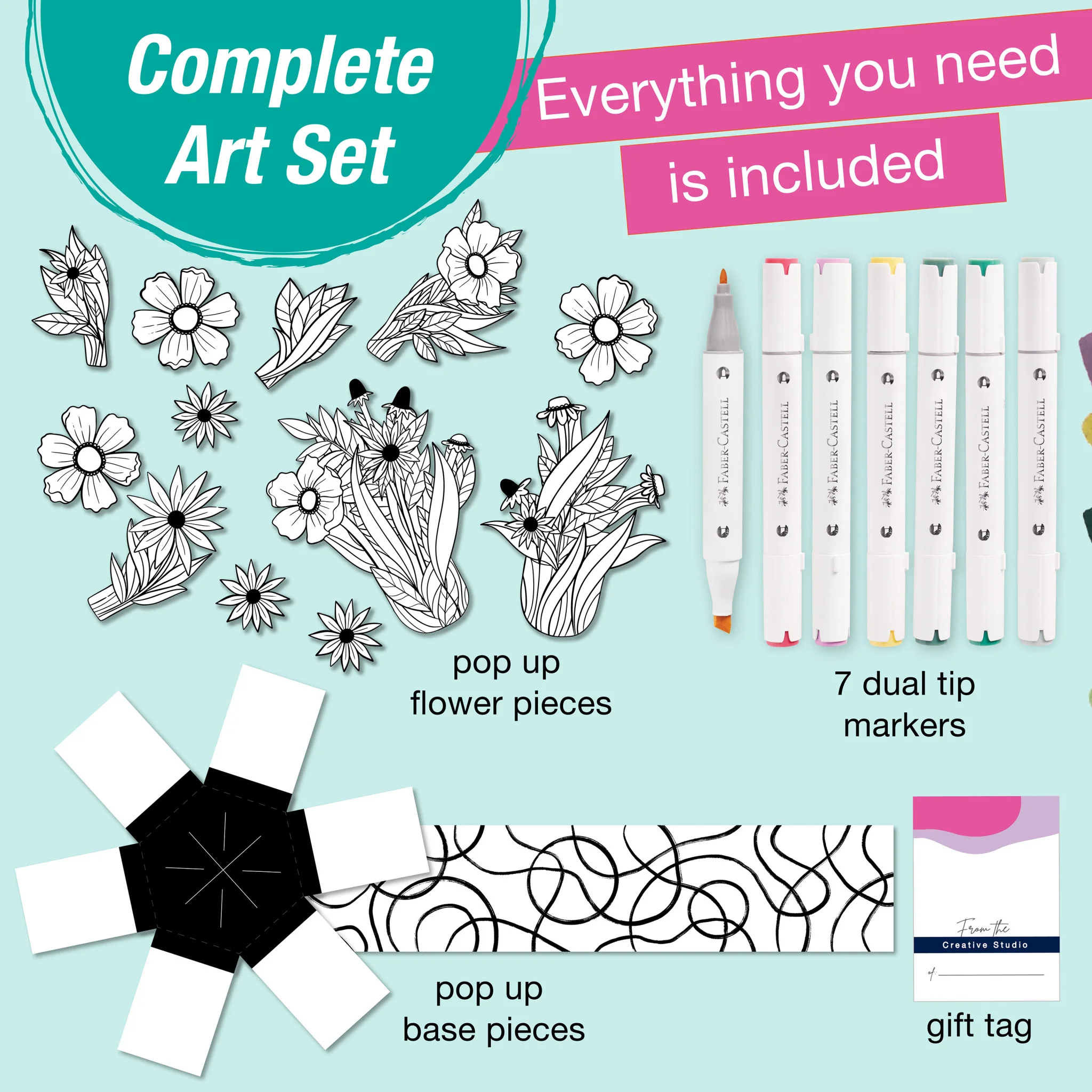 Pop Up Coloring Bouquet - Wildflower Bunch - #FC770430 - Image 4