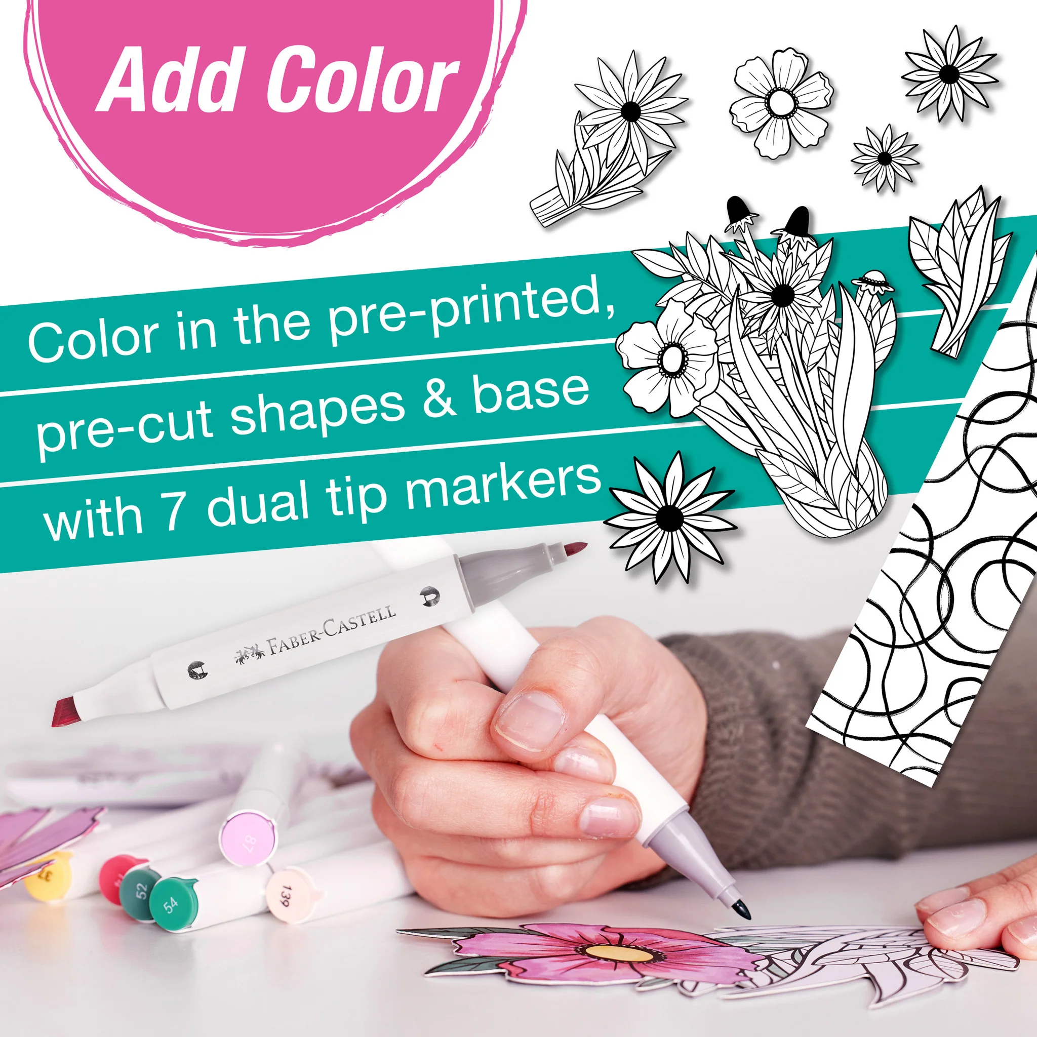 Pop Up Coloring Bouquet - Wildflower Bunch - #FC770430 - Image 6