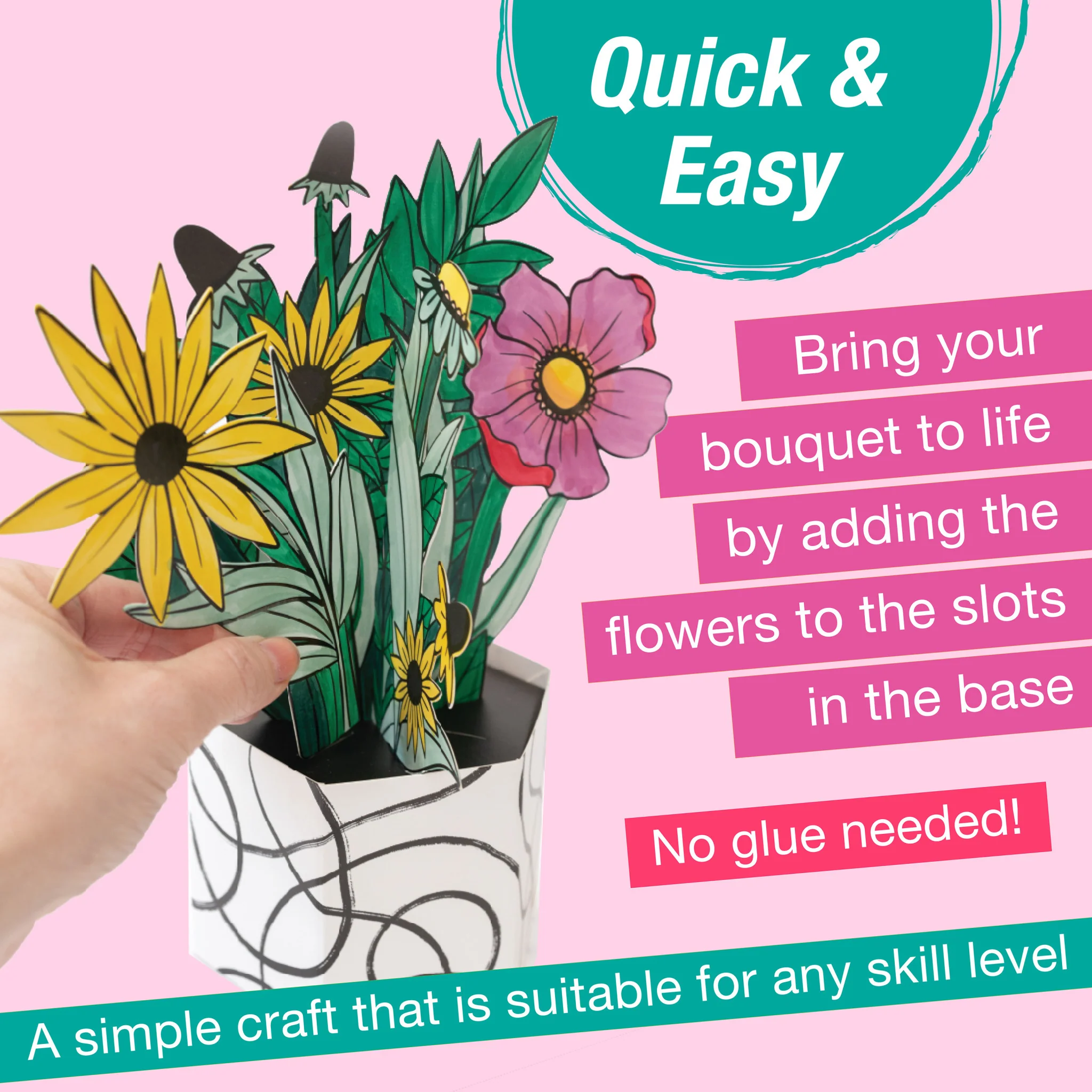 Pop Up Coloring Bouquet - Wildflower Bunch - #FC770430 - Image 7