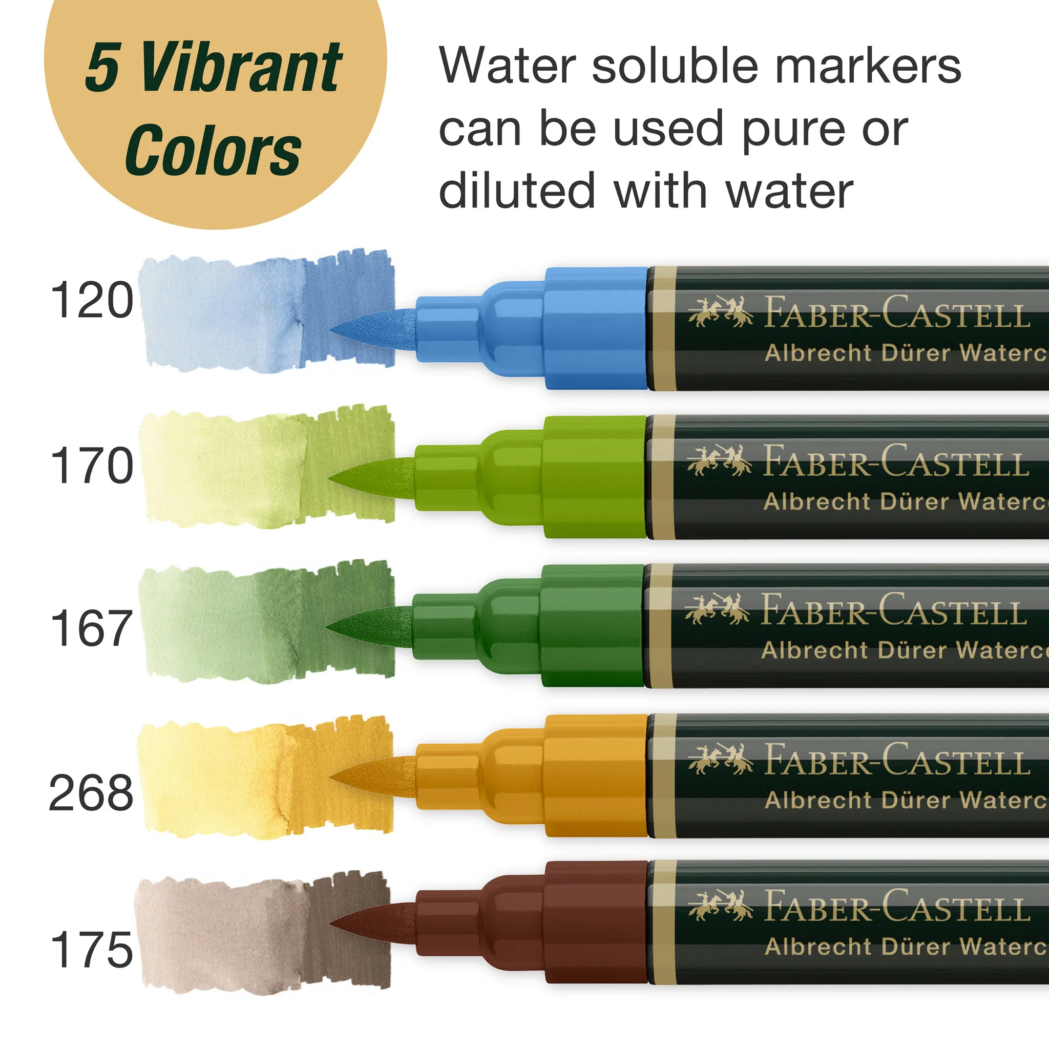 Albrecht Dürer Watercolor Markers, Plein Air - Wallet of 5 - #FC160309 - Image 4