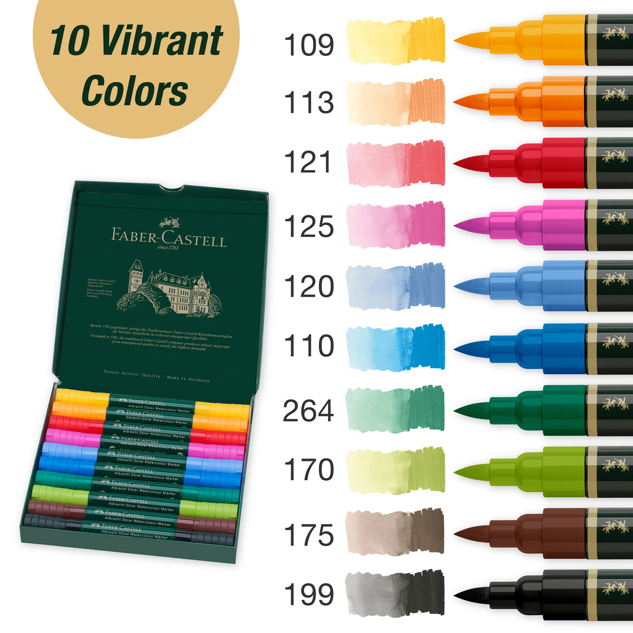 Albrecht Dürer Watercolor Markers, Wallet of 10 - #FC160310 - Image 4