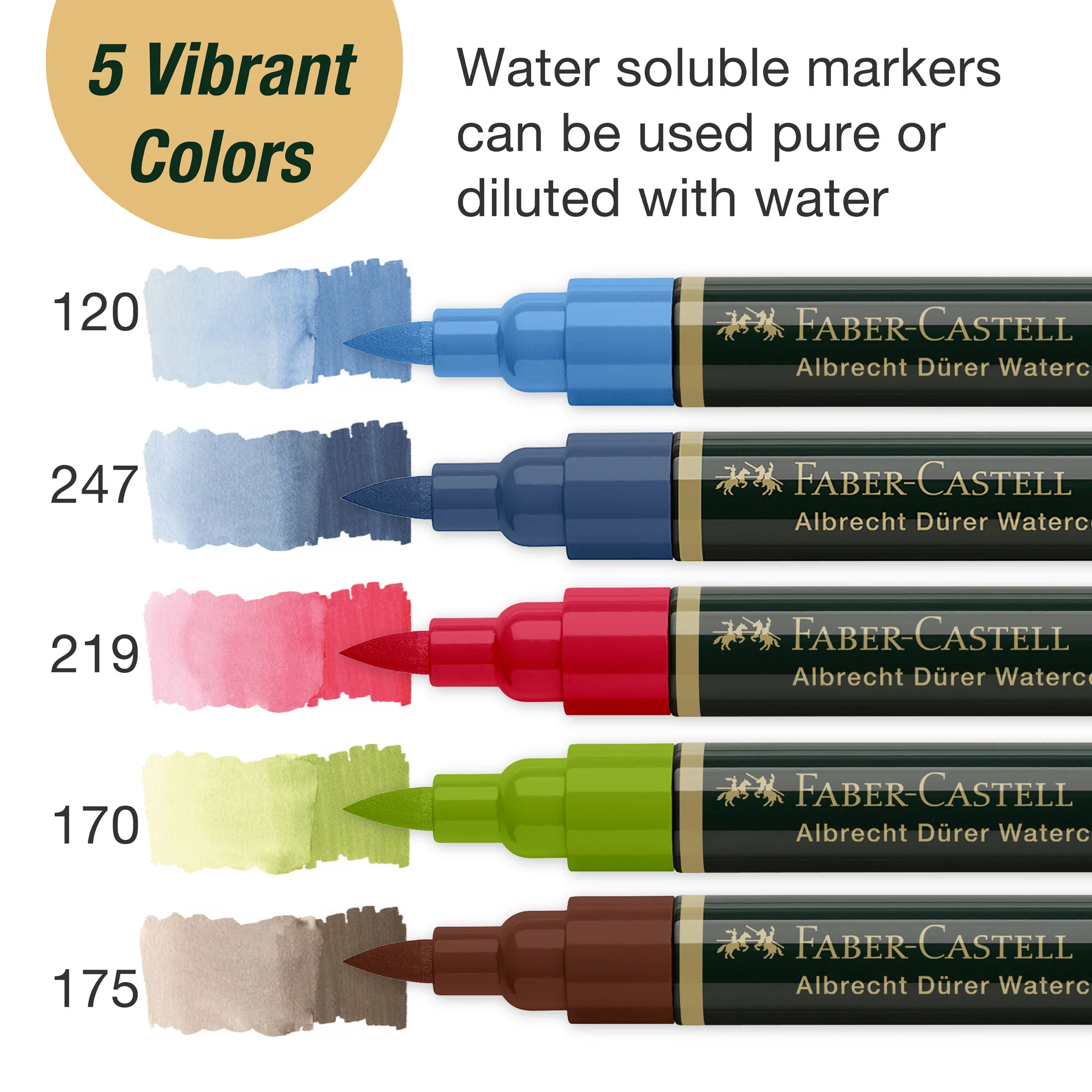 Albrecht Dürer Watercolor Markers, Urban Sketching - Wallet of 5 - #FC160308 - Image 4