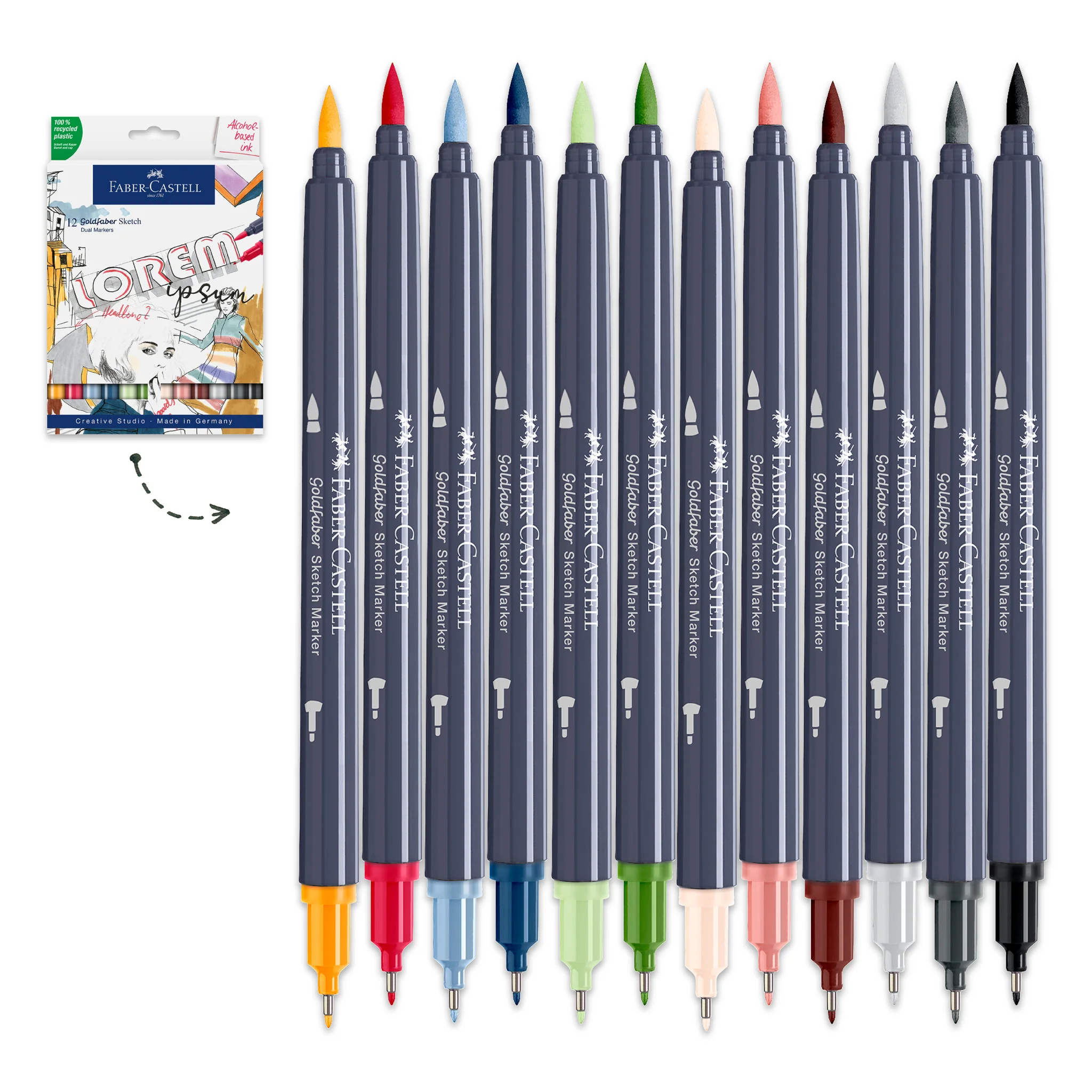 Goldfaber Sketch Markers, Box of 12 - #FC164712 - Image 7