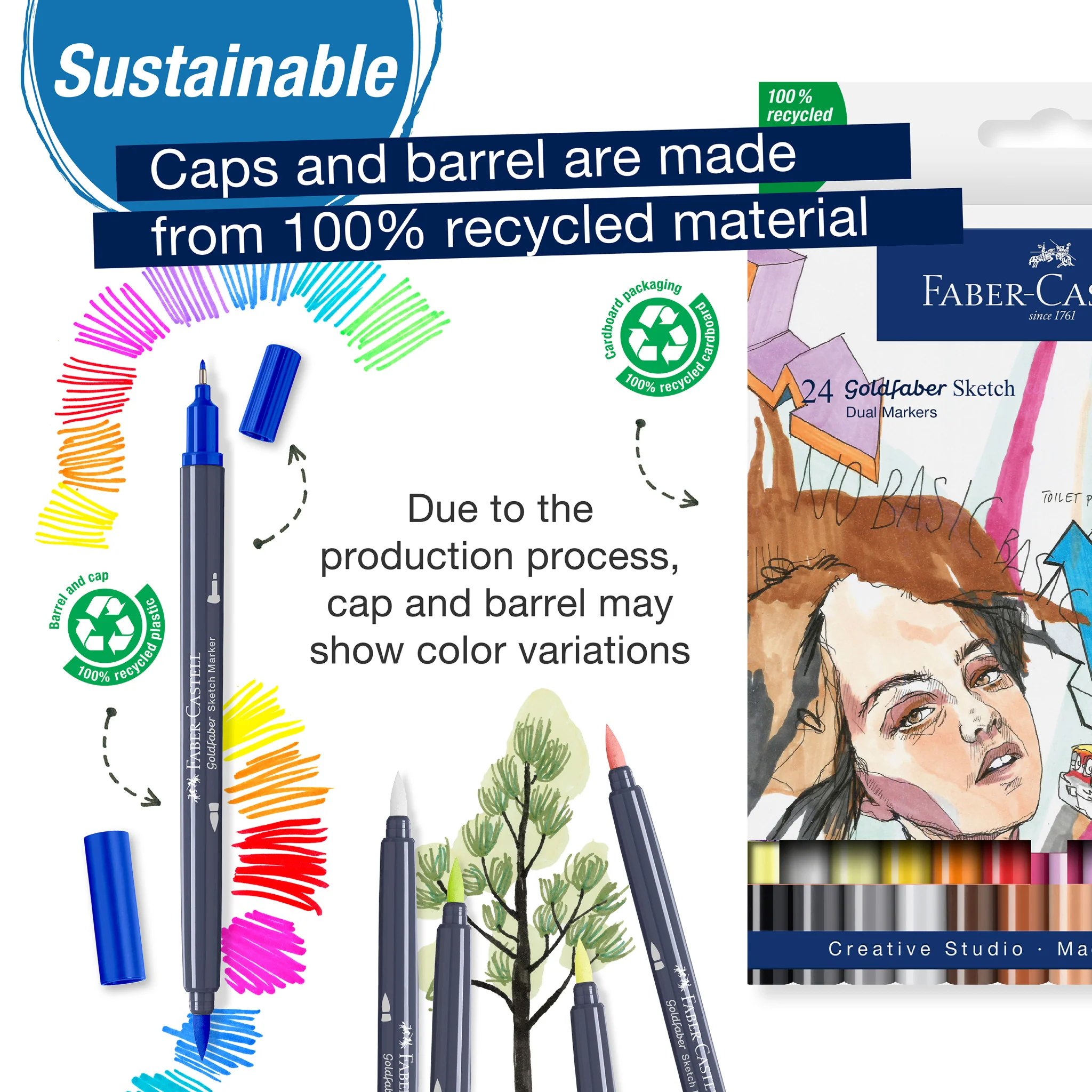 Goldfaber Sketch Markers, Box of 24 - #FC164724 - Image 5
