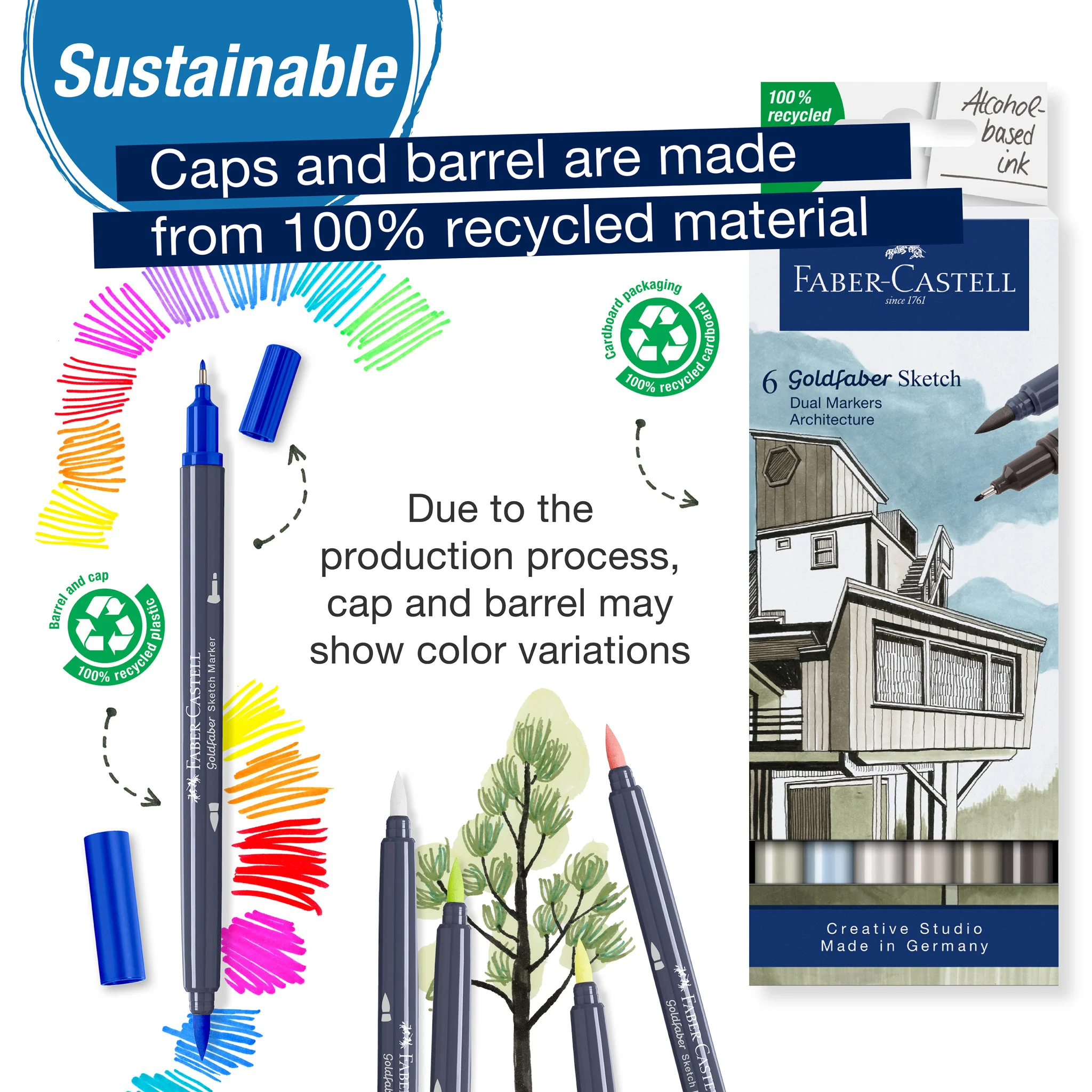 Goldfaber Sketch Markers, Architecture - Box of 6 - #FC164807 - Image 7