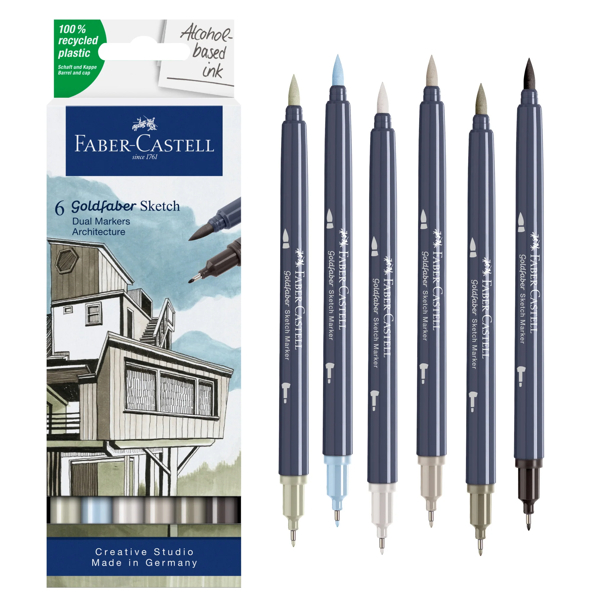 Goldfaber Sketch Markers, Architecture - Box of 6 - #FC164807 - Image 8