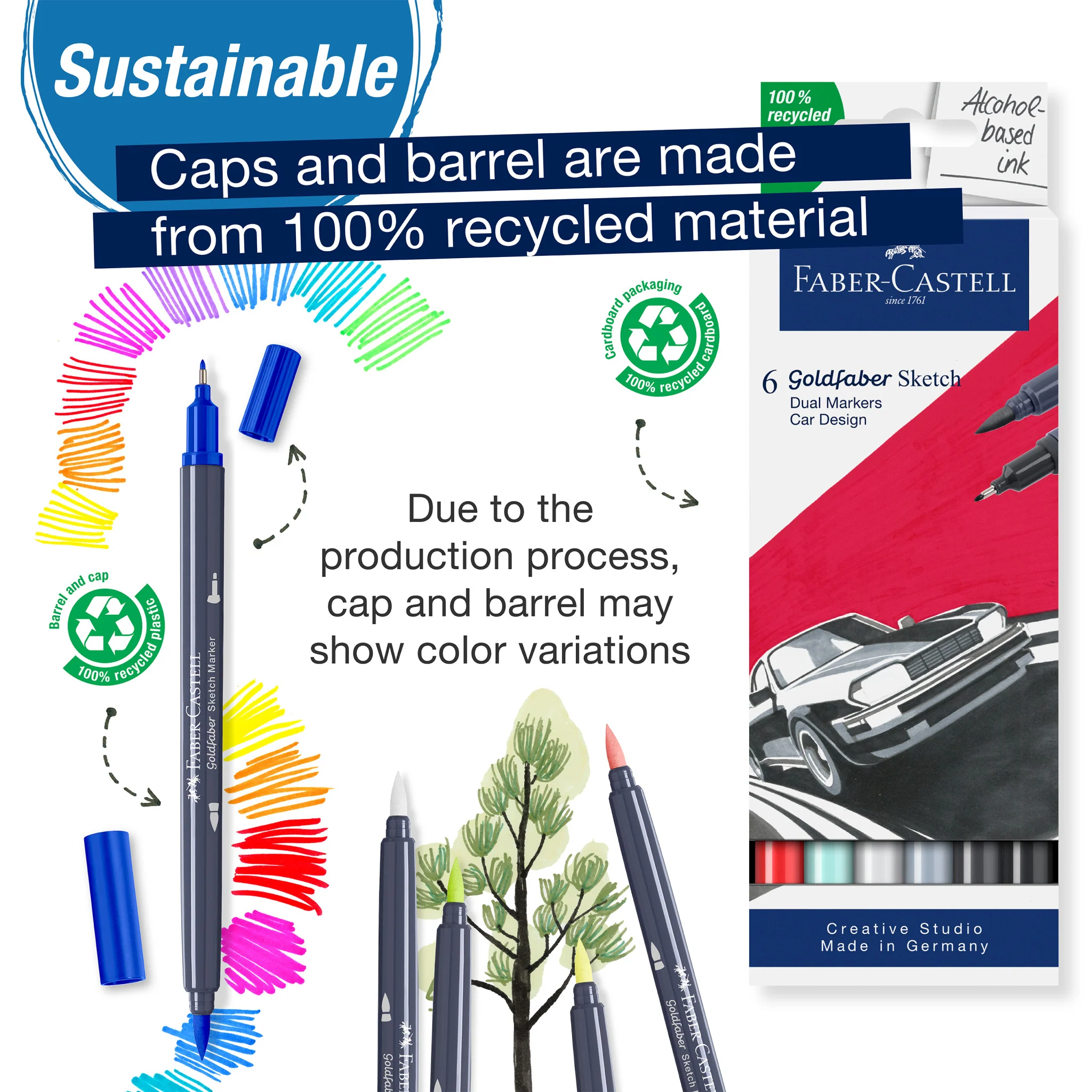 Goldfaber Sketch Markers, Car Design - Box of 6 - #FC164813 - Image 5