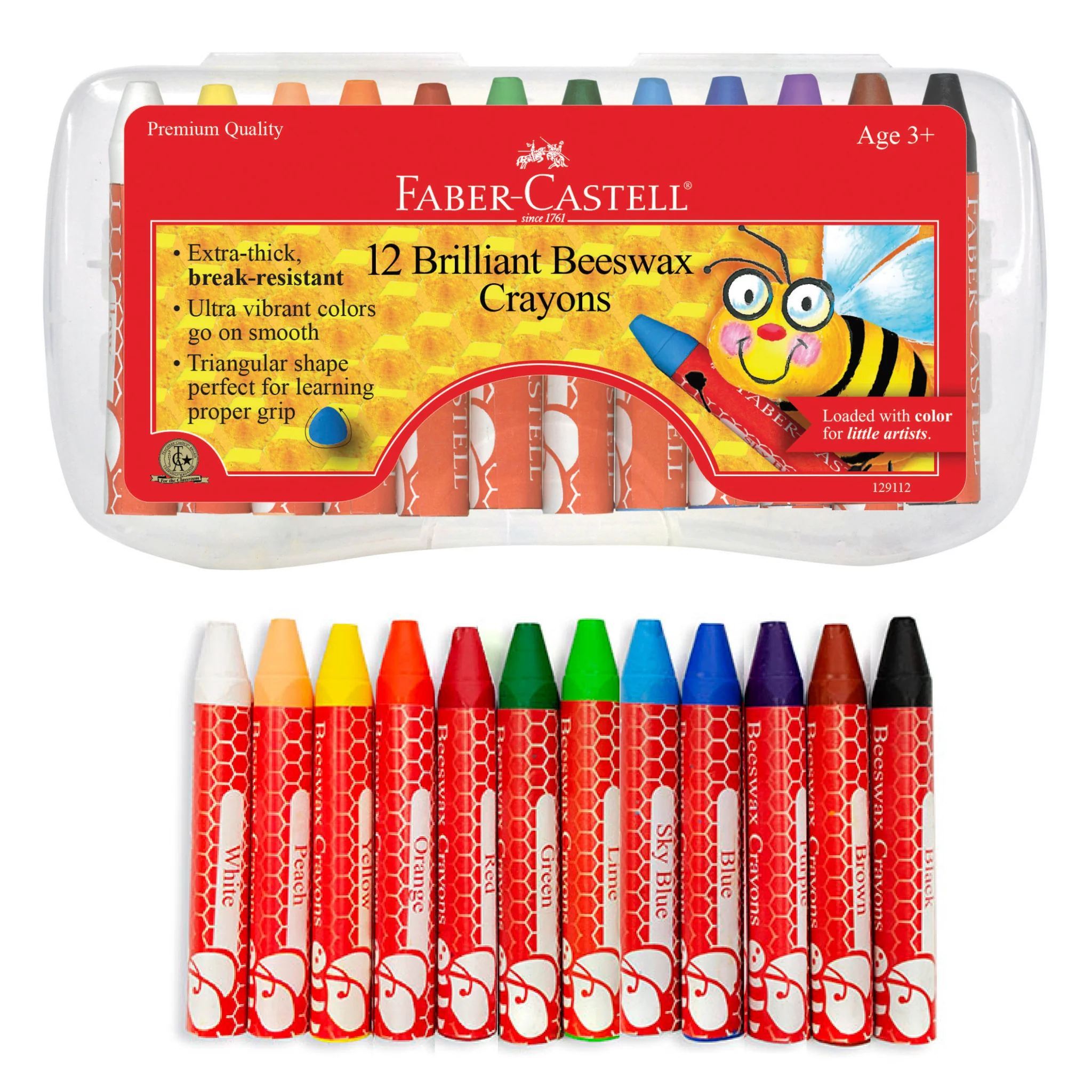 12 Brilliant Beeswax Crayons in Storage Case - #FC129112 - Image 7