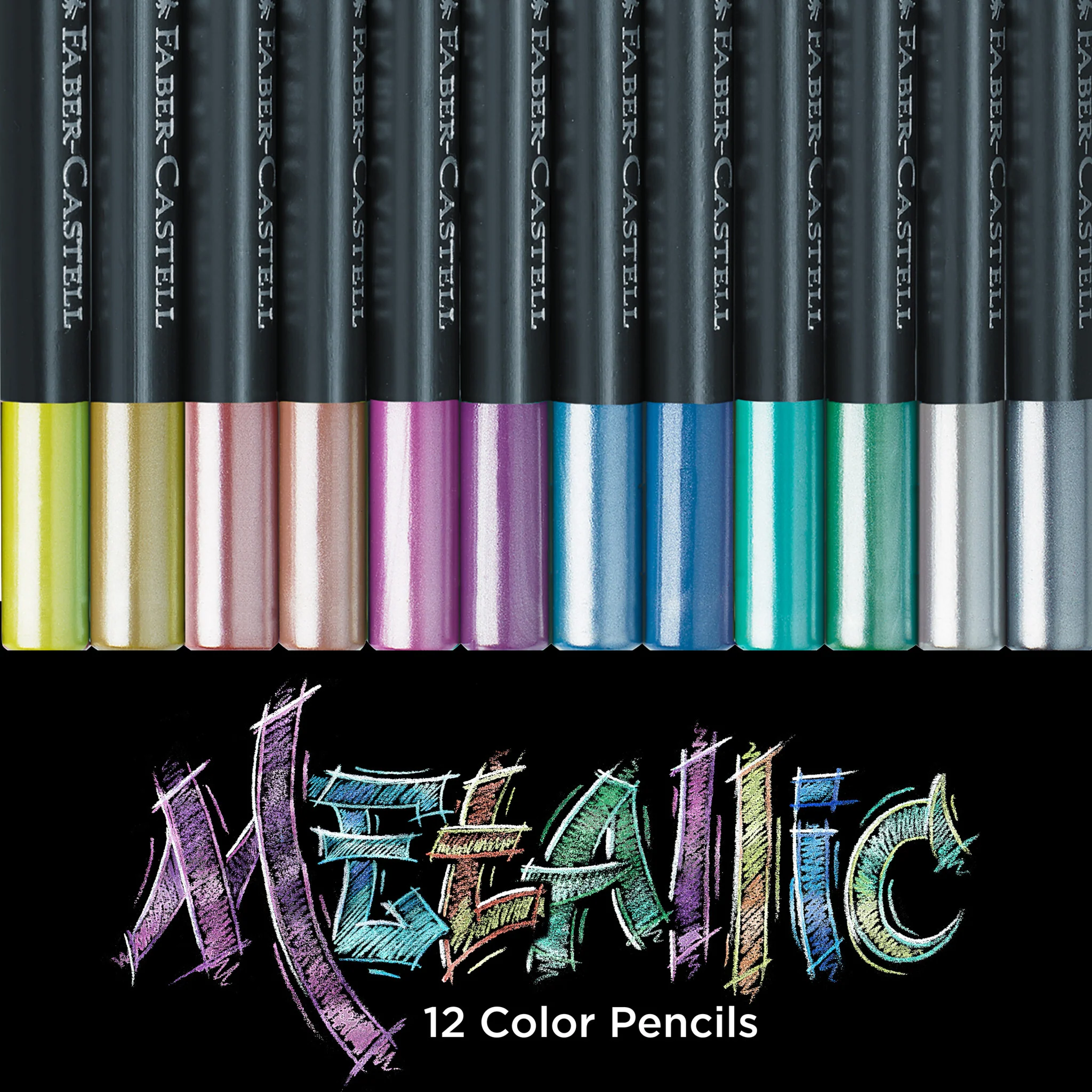 Black Edition Colored Pencils, Metallic - Box of 12 - #FC116415 - Image 4
