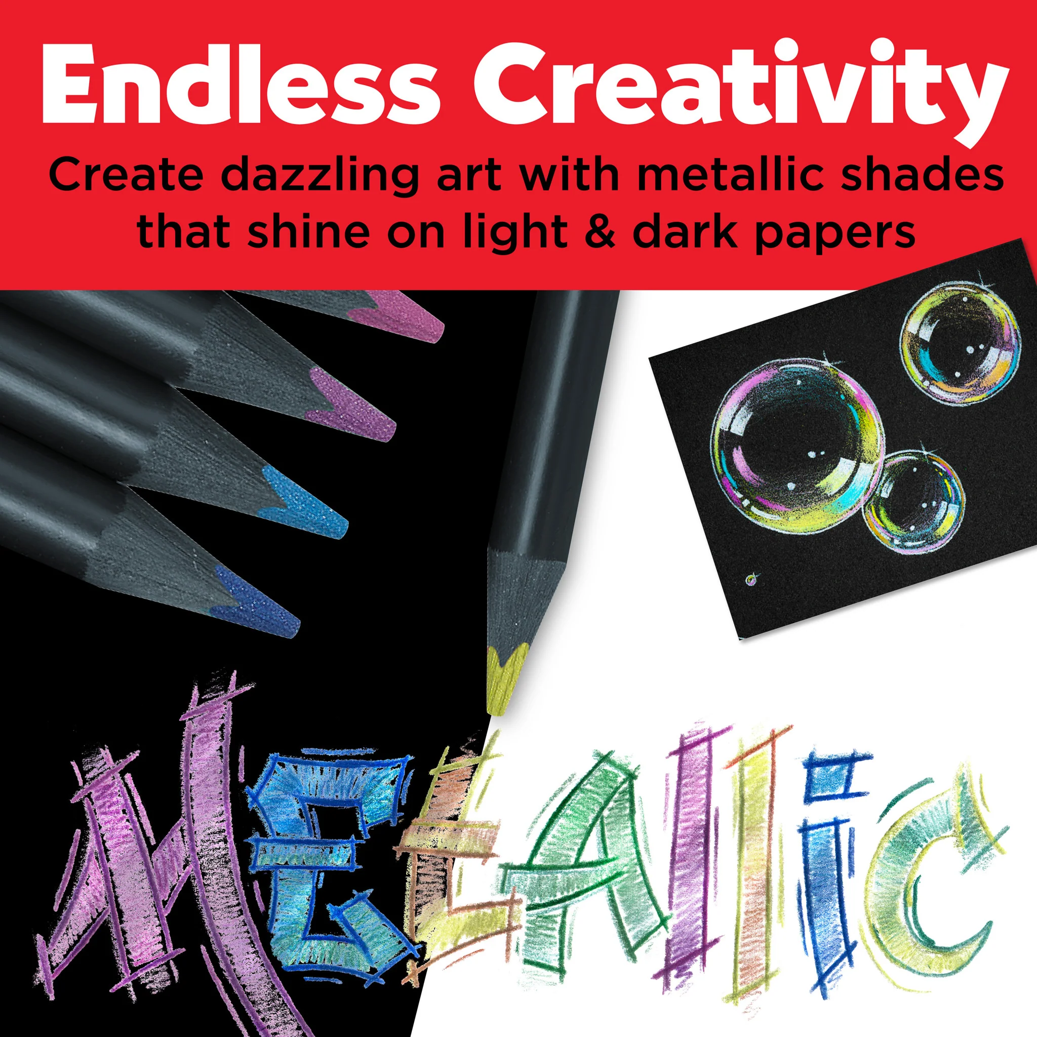 Black Edition Colored Pencils, Metallic - Box of 12 - #FC116415 - Image 9