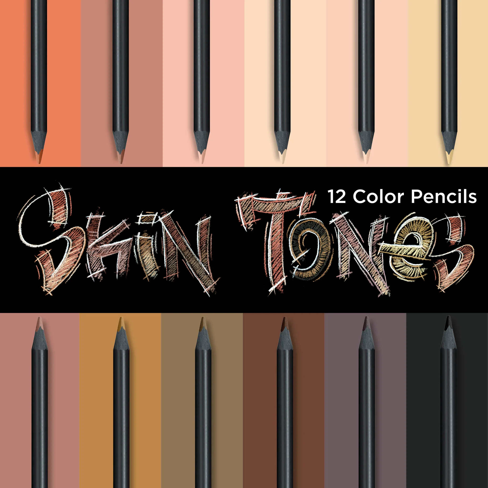 Black Edition Colored Pencils, Skin Tones - Box of 12 - #FC116414 - Image 4