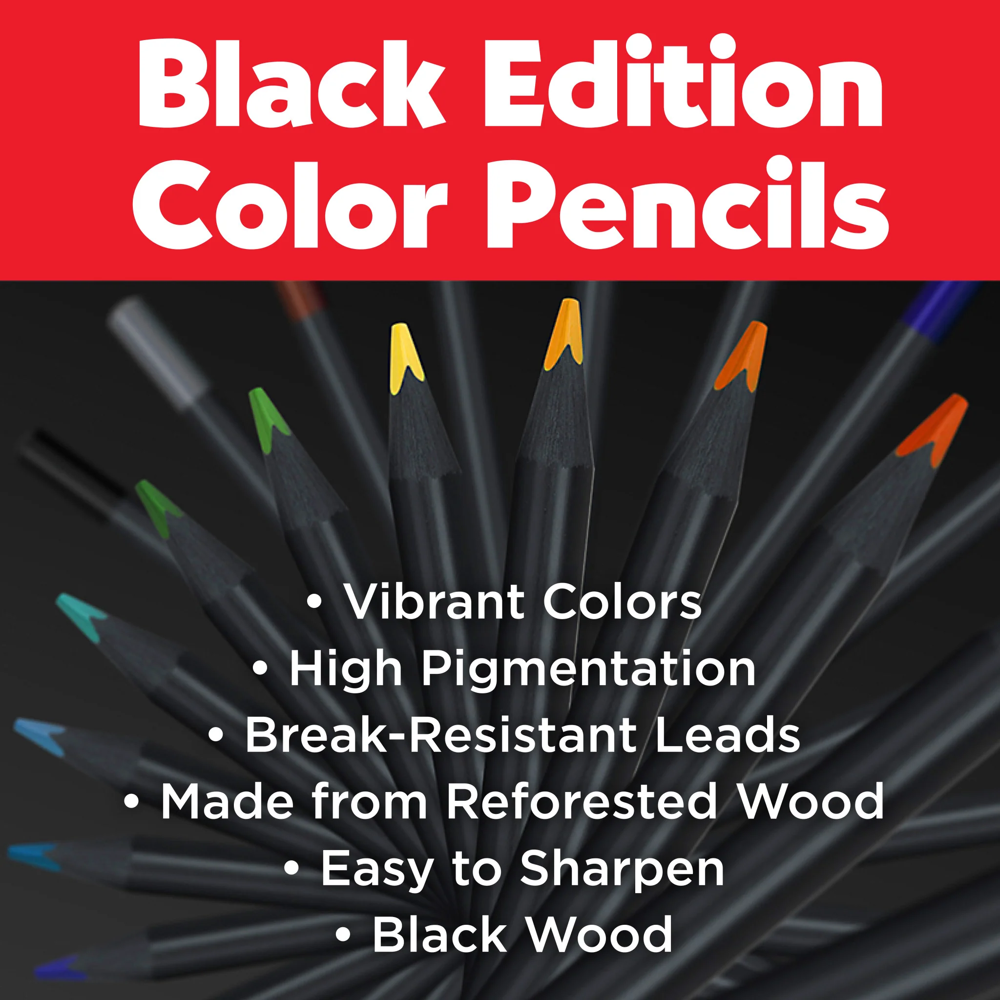 Black Edition Colored Pencils, Tin of 100 - #FC116490 - Image 3