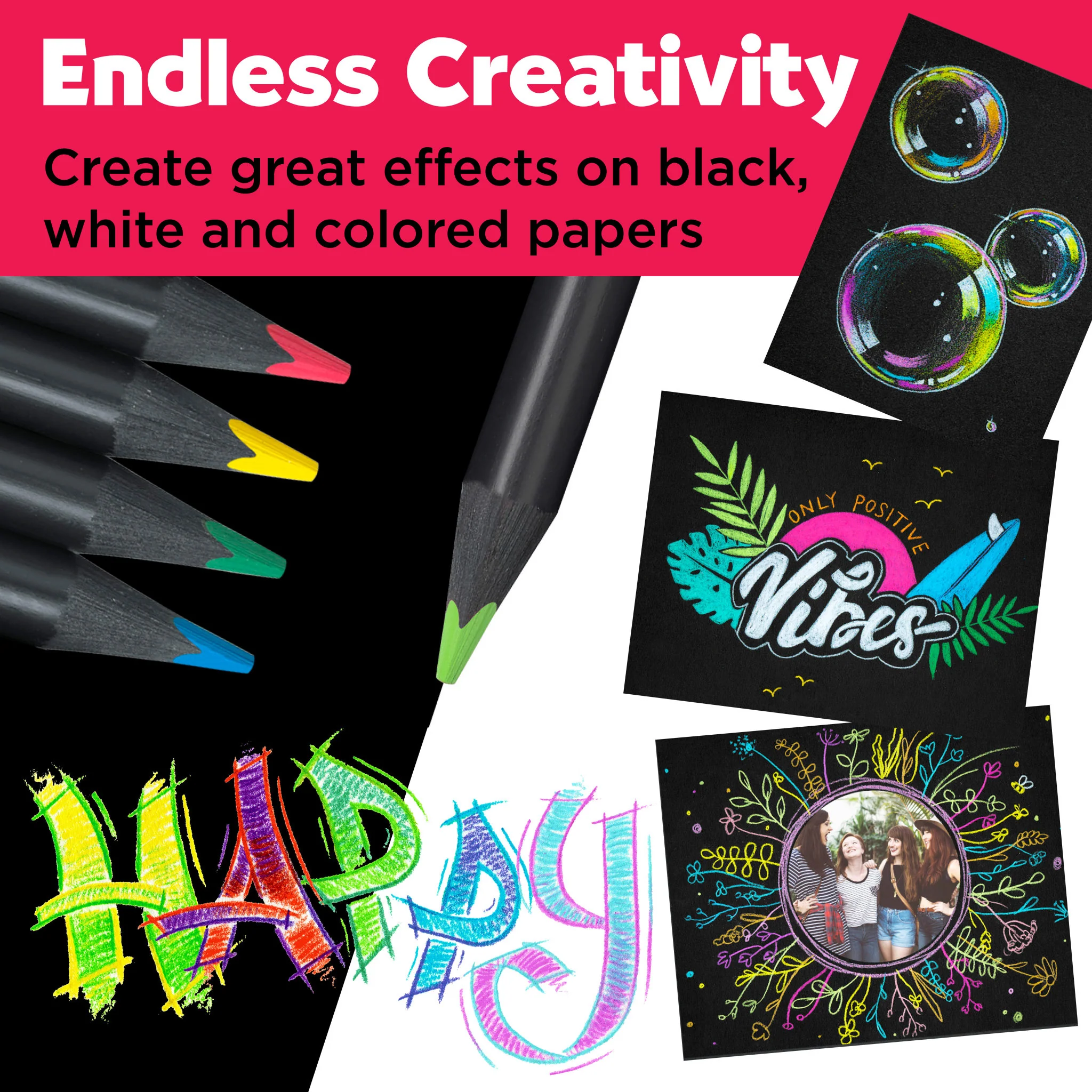 Black Edition Colored Pencils, Tin of 100 - #FC116490 - Image 7