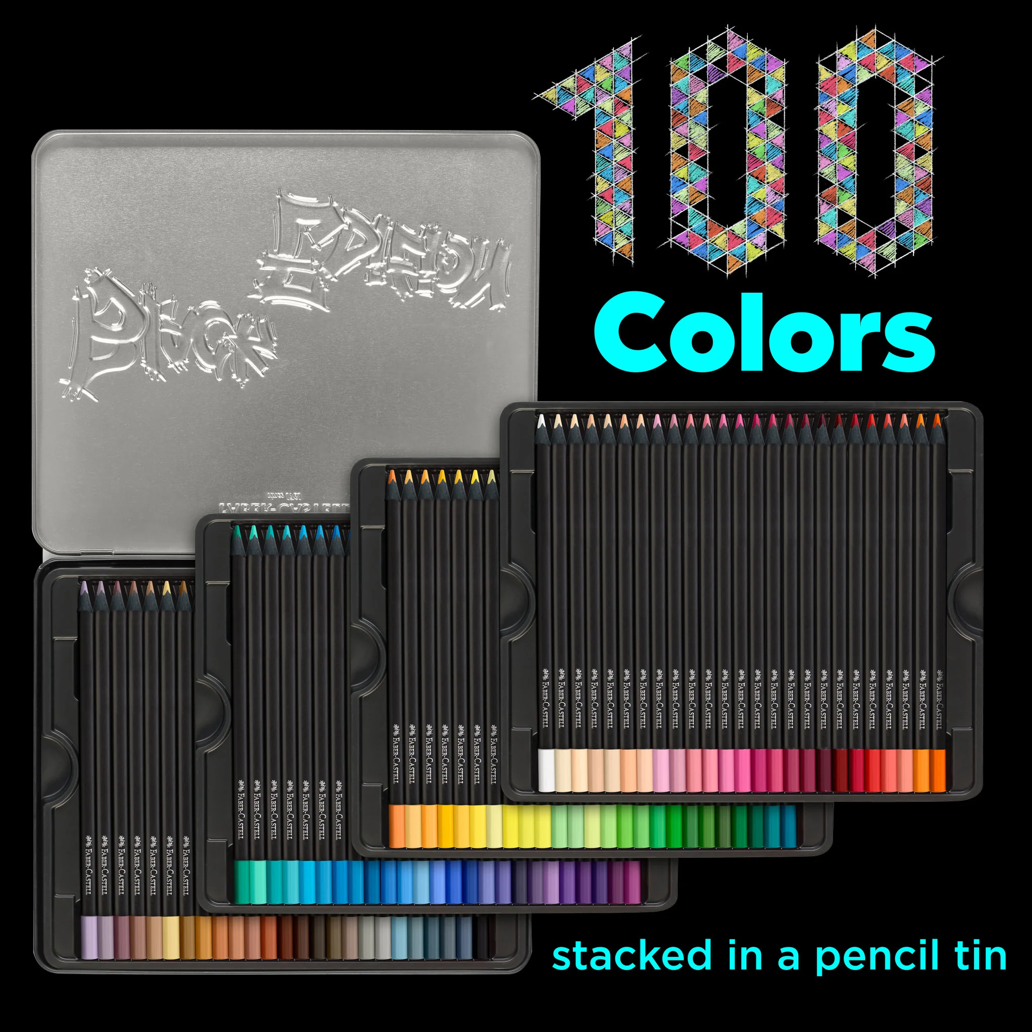 Black Edition Colored Pencils, Tin of 100 - #FC116490 - Image 9