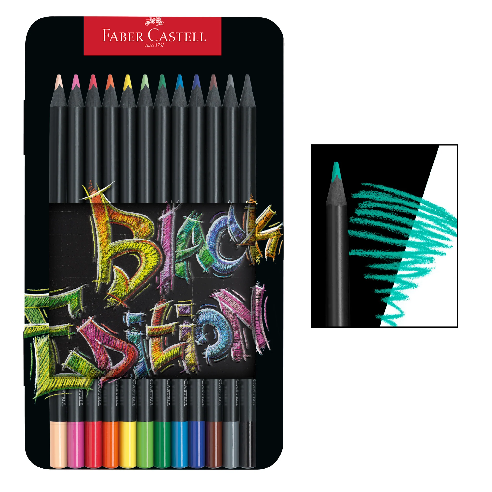 Black Edition Colored Pencils, Tin of 12 - #FC116413 - Image 9