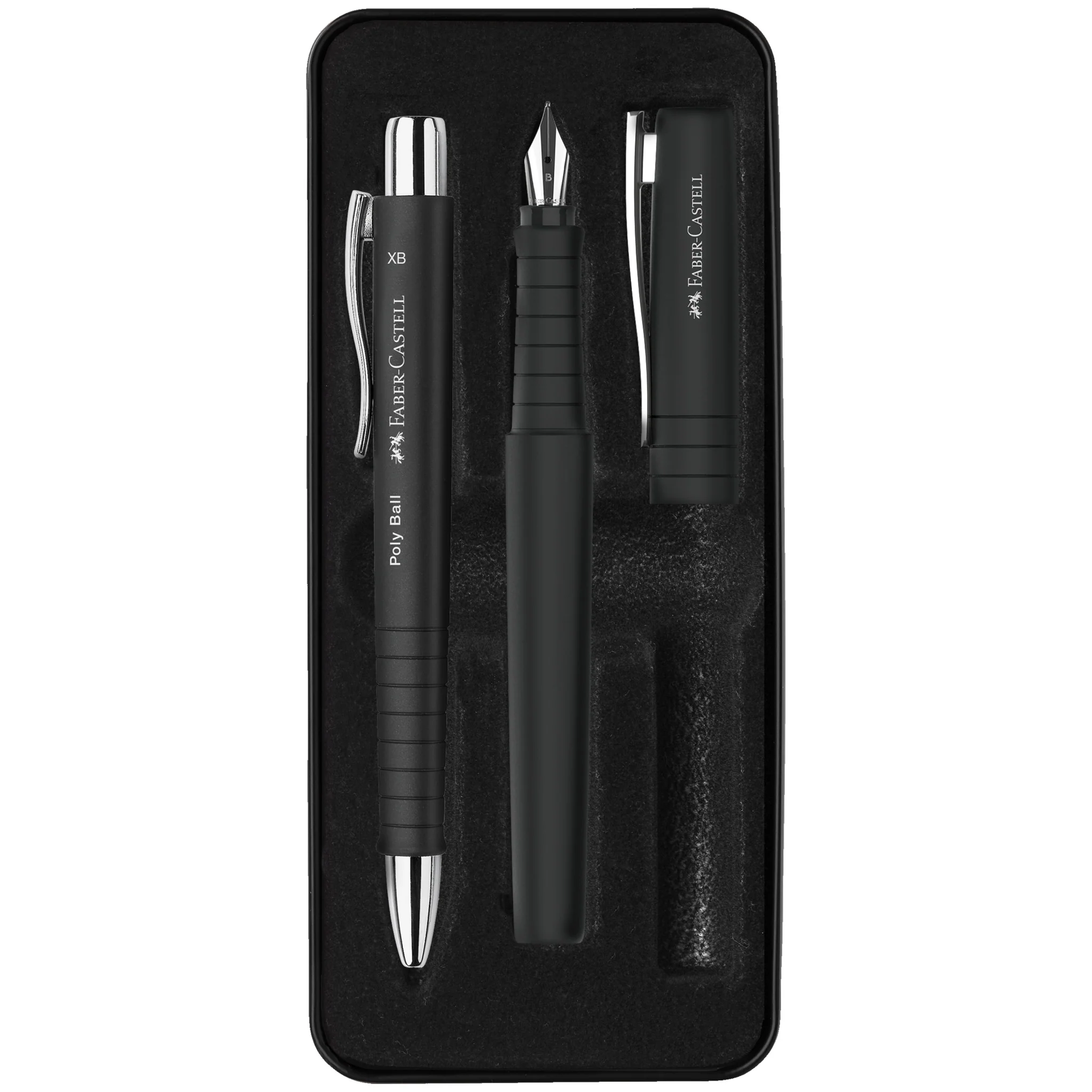 Poly Pen Fountain and Ballpoint Pen Pen Gift Set - Black - #FC241050