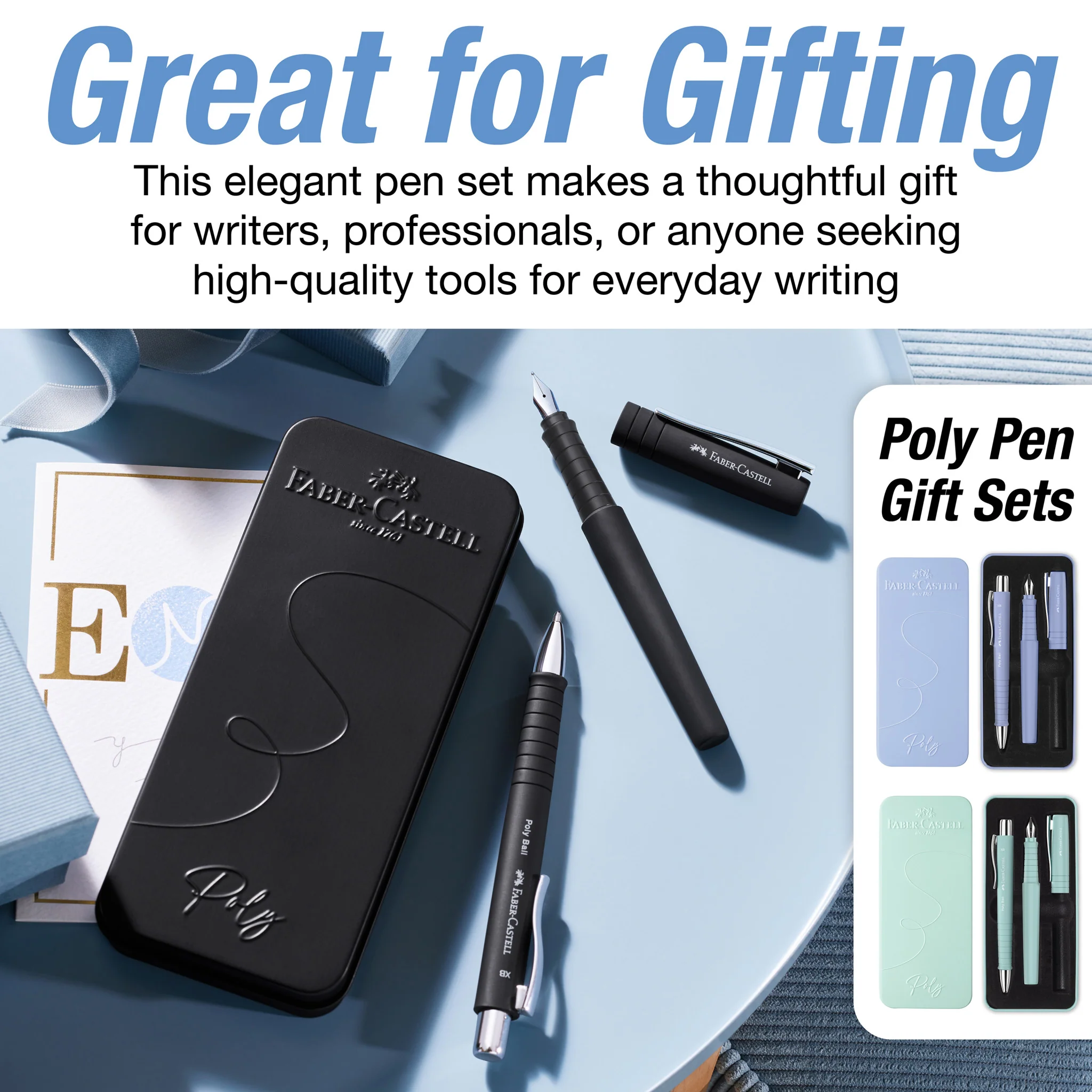 Poly Pen Fountain and Ballpoint Pen Pen Gift Set - Black - #FC241050 - Image 8