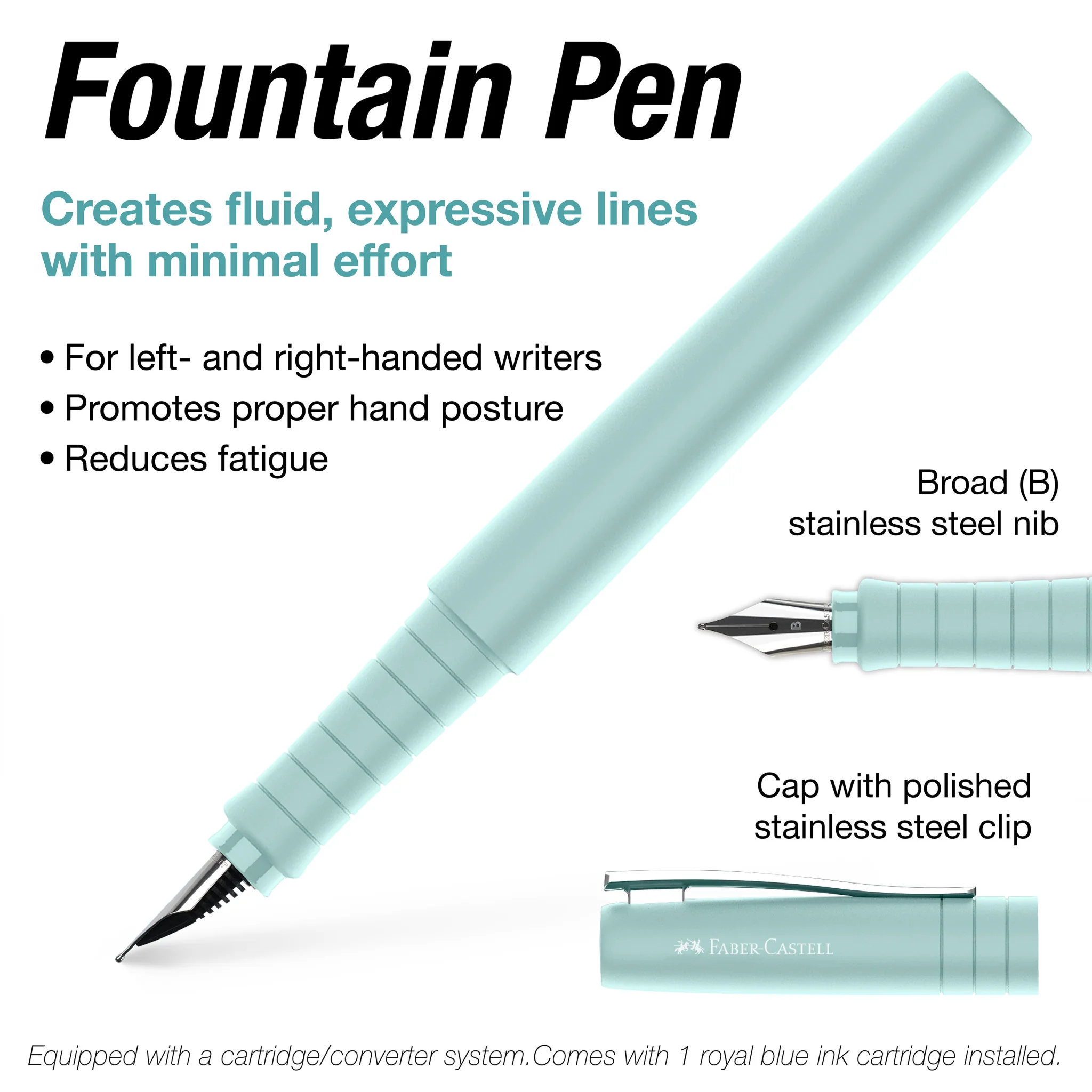 Poly Pen Fountain and Ballpoint Pen Pen Gift Set - Caribic Blue - #FC241053 - Image 4