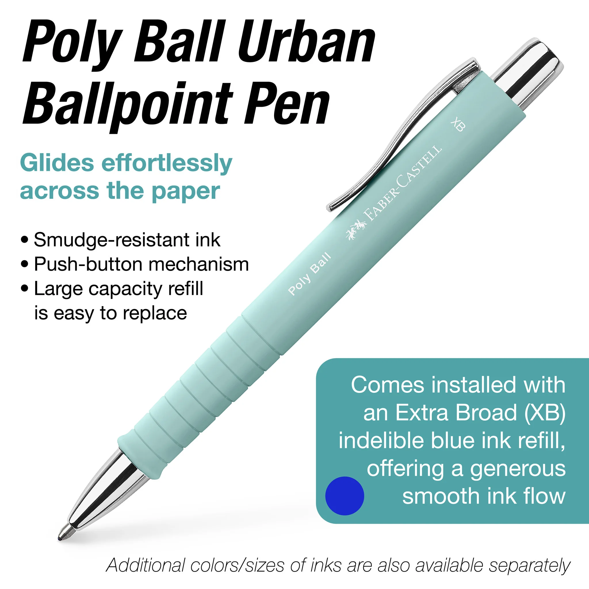 Poly Pen Fountain and Ballpoint Pen Pen Gift Set - Caribic Blue - #FC241053 - Image 5