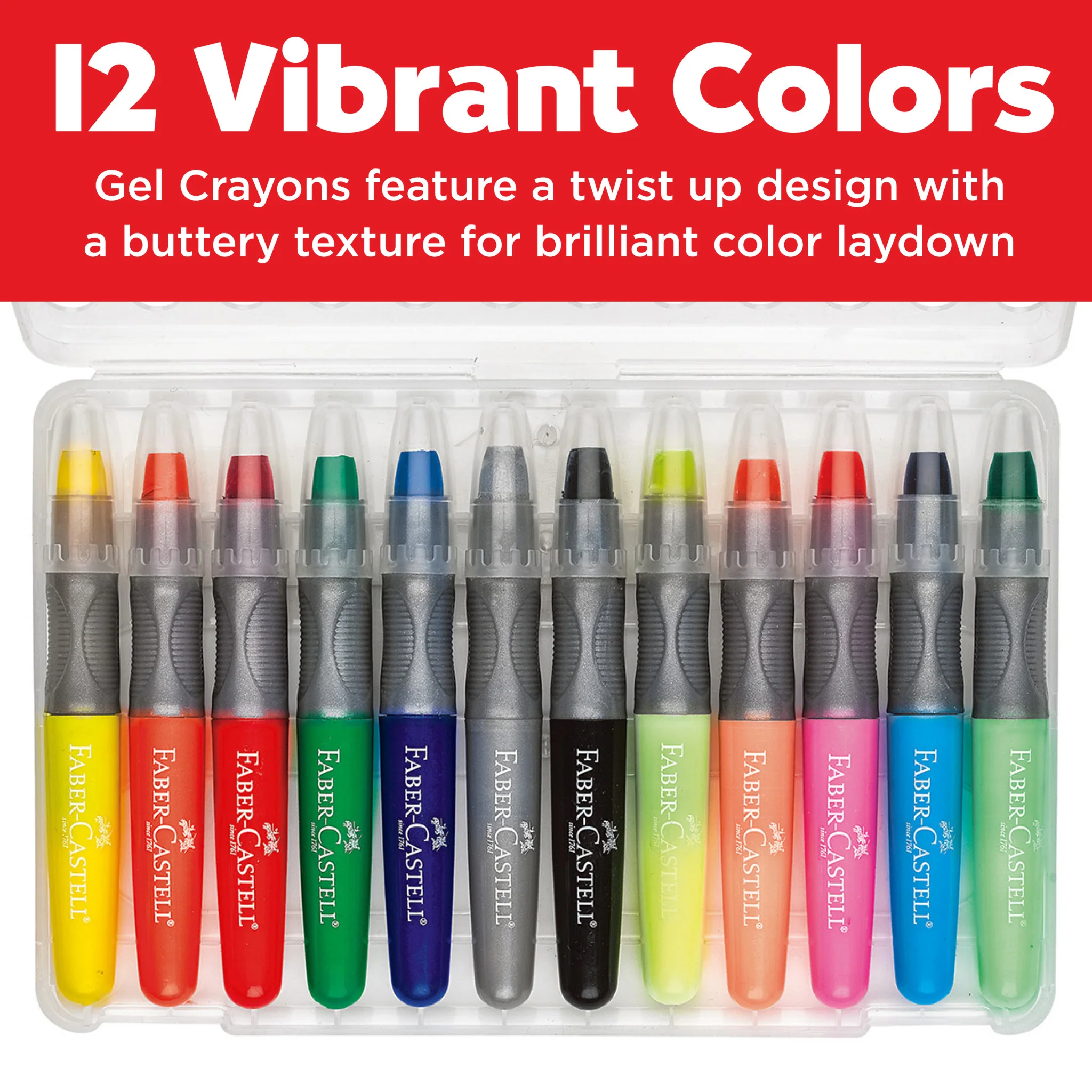 12 Gel Crayons in Storage Case - #FC14592 - Image 3