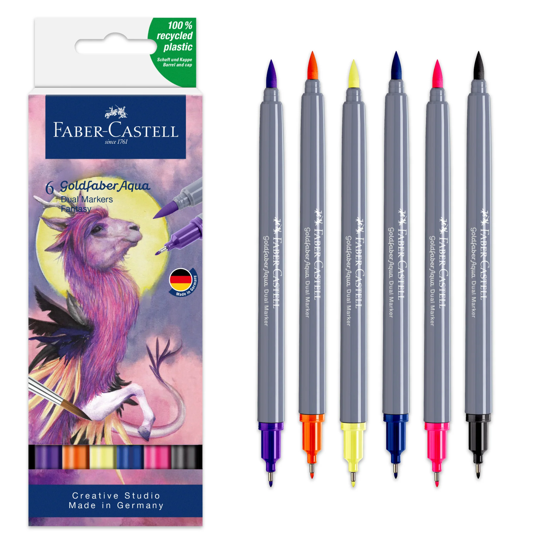 Goldfaber Aqua Dual Markers, Fantasy - Wallet of 6 - #FC164526 - Image 2