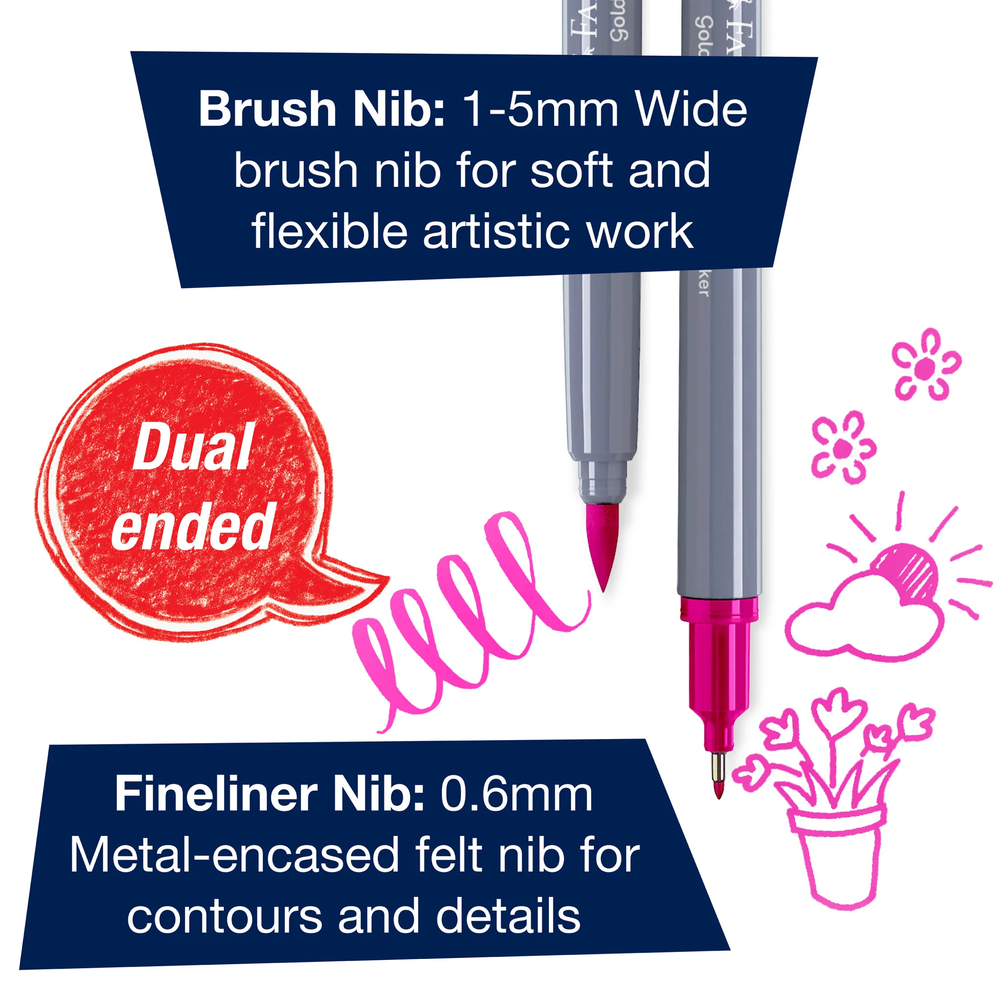 Goldfaber Aqua Dual Markers, Lettering Set Bloom - Wallet of 6 - #FC164524 - Image 5