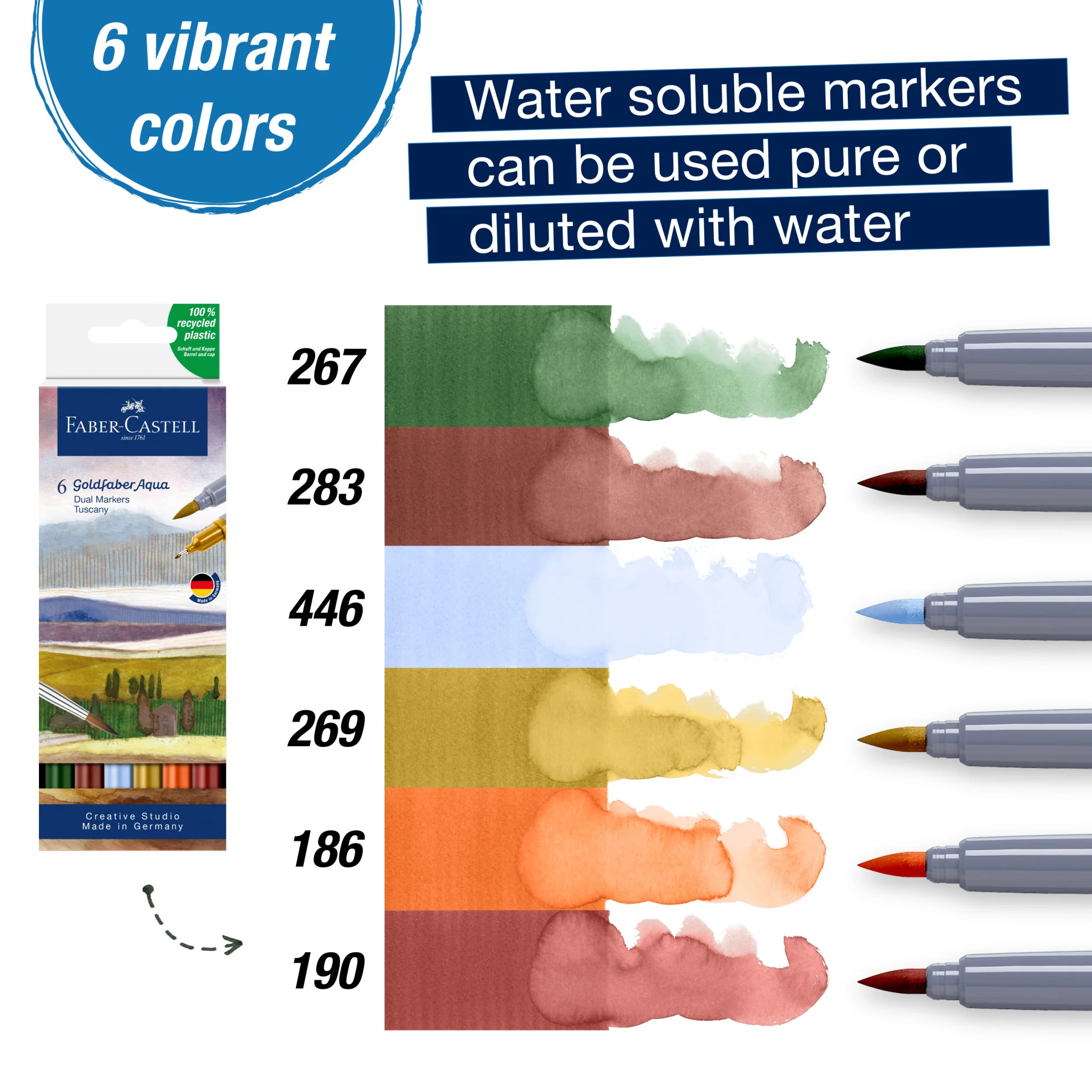 Goldfaber Aqua Dual Markers, Tuscany - Wallet of 6 - #FC164521 - Image 4