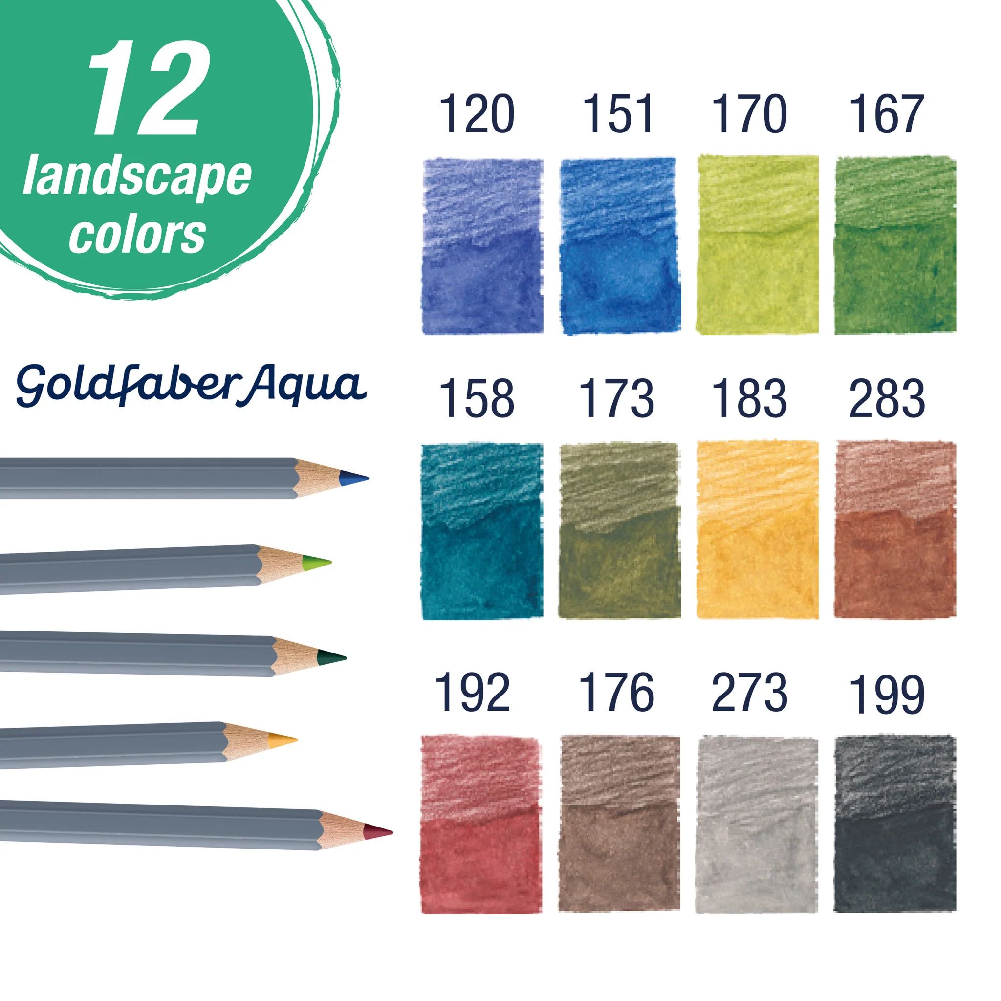 Goldfaber Watercolor Pencil Box - 12ct - Landscape - #FC214616 - Image 3