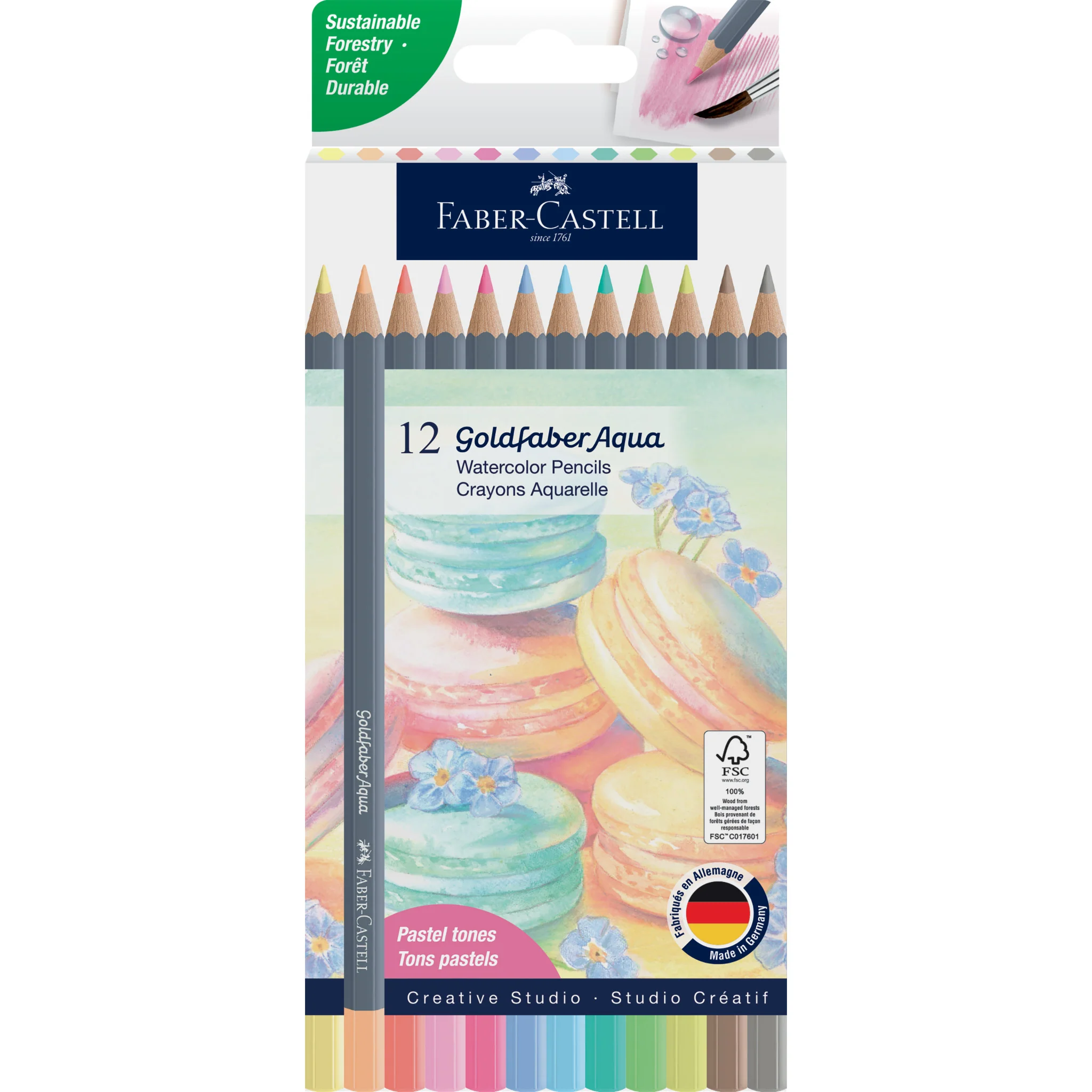 Goldfaber Aqua Watercolor Pencil Box - 12ct - Pastel Colors - #FC214615