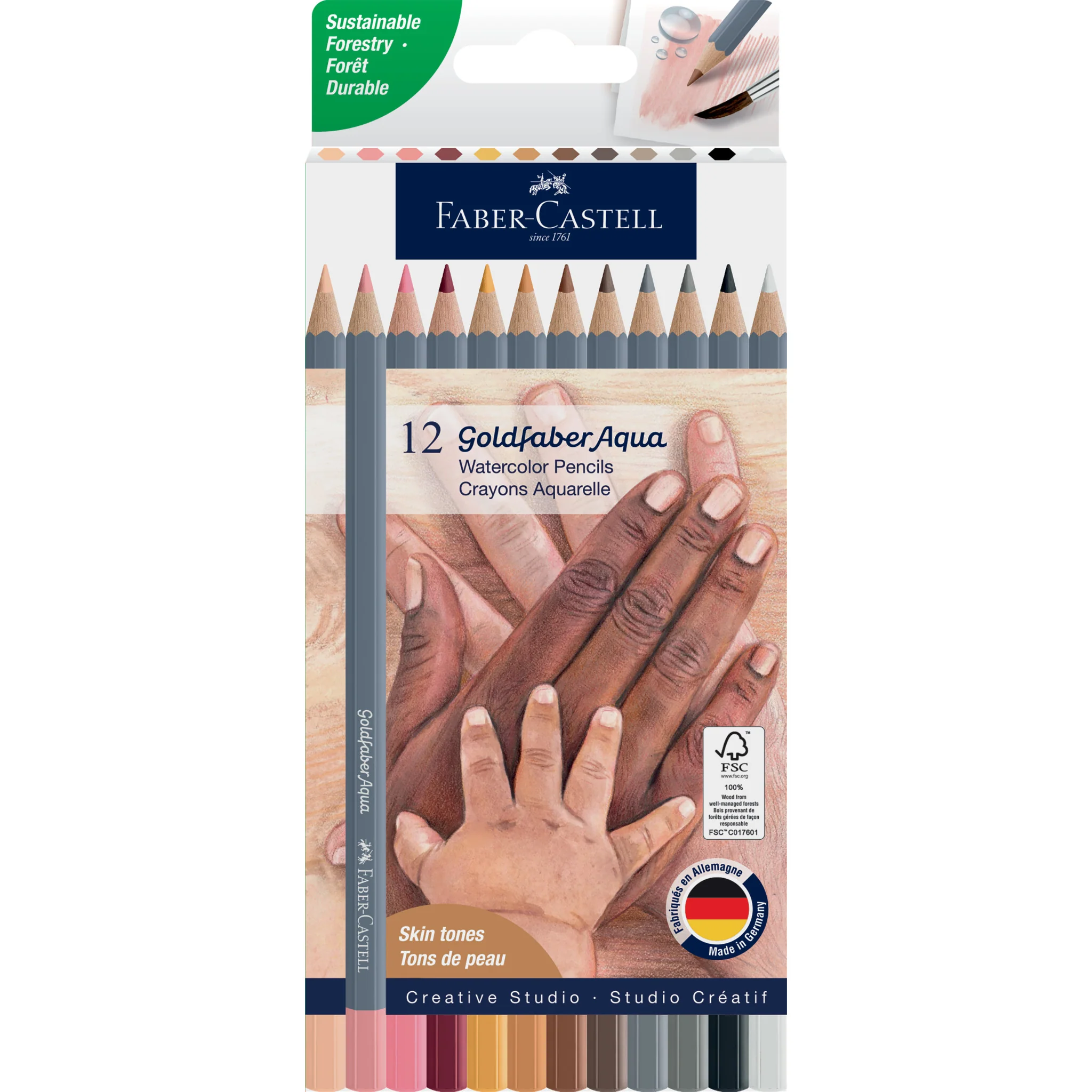 Goldfaber Aqua Watercolor Pencil Box - 12ct - Skin Tones - #FC214614