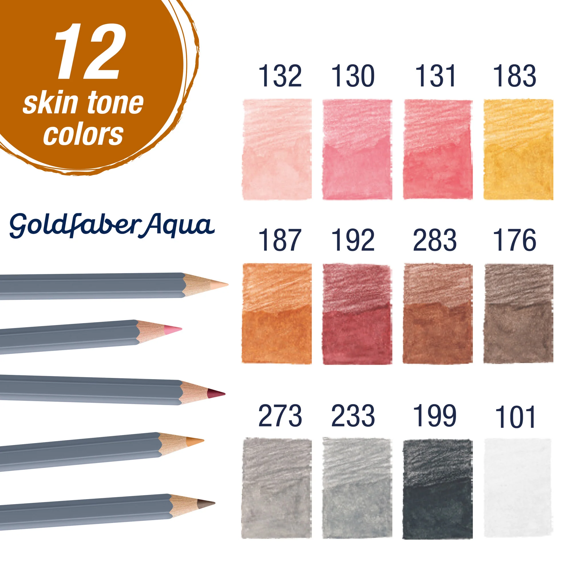 Goldfaber Aqua Watercolor Pencil Box - 12ct - Skin Tones - #FC214614 - Image 3