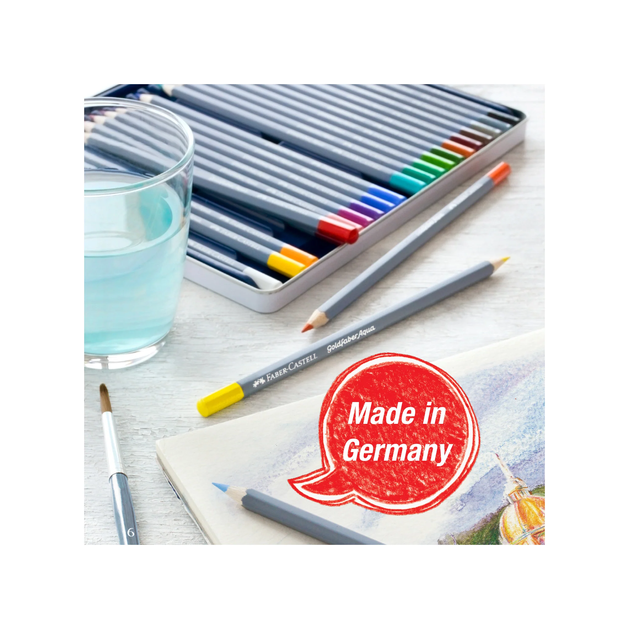 Goldfaber Aqua Watercolor Pencils, Tin of 24 - #FC114624 - Image 4