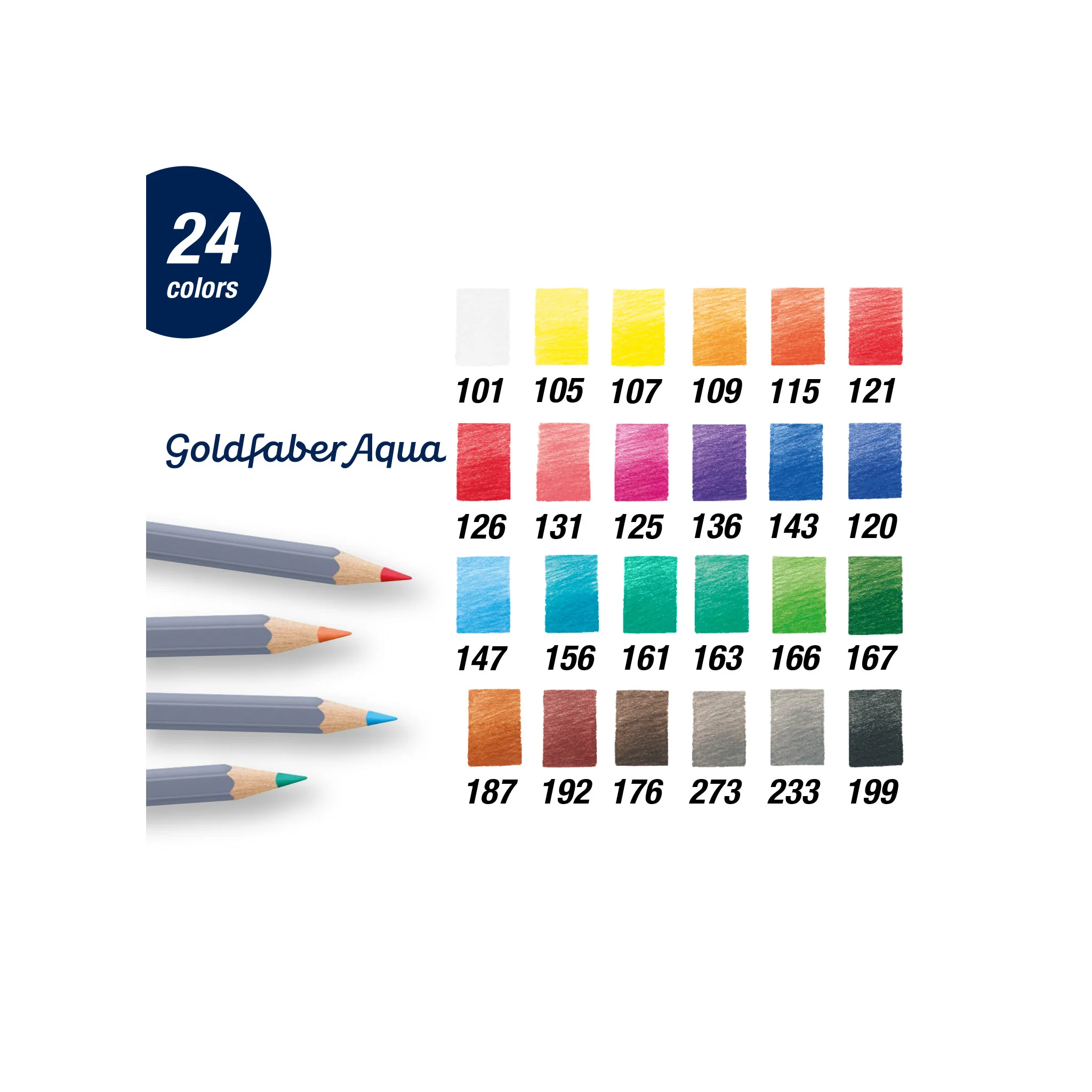 Goldfaber Aqua Watercolor Pencils, Tin of 24 - #FC114624 - Image 8