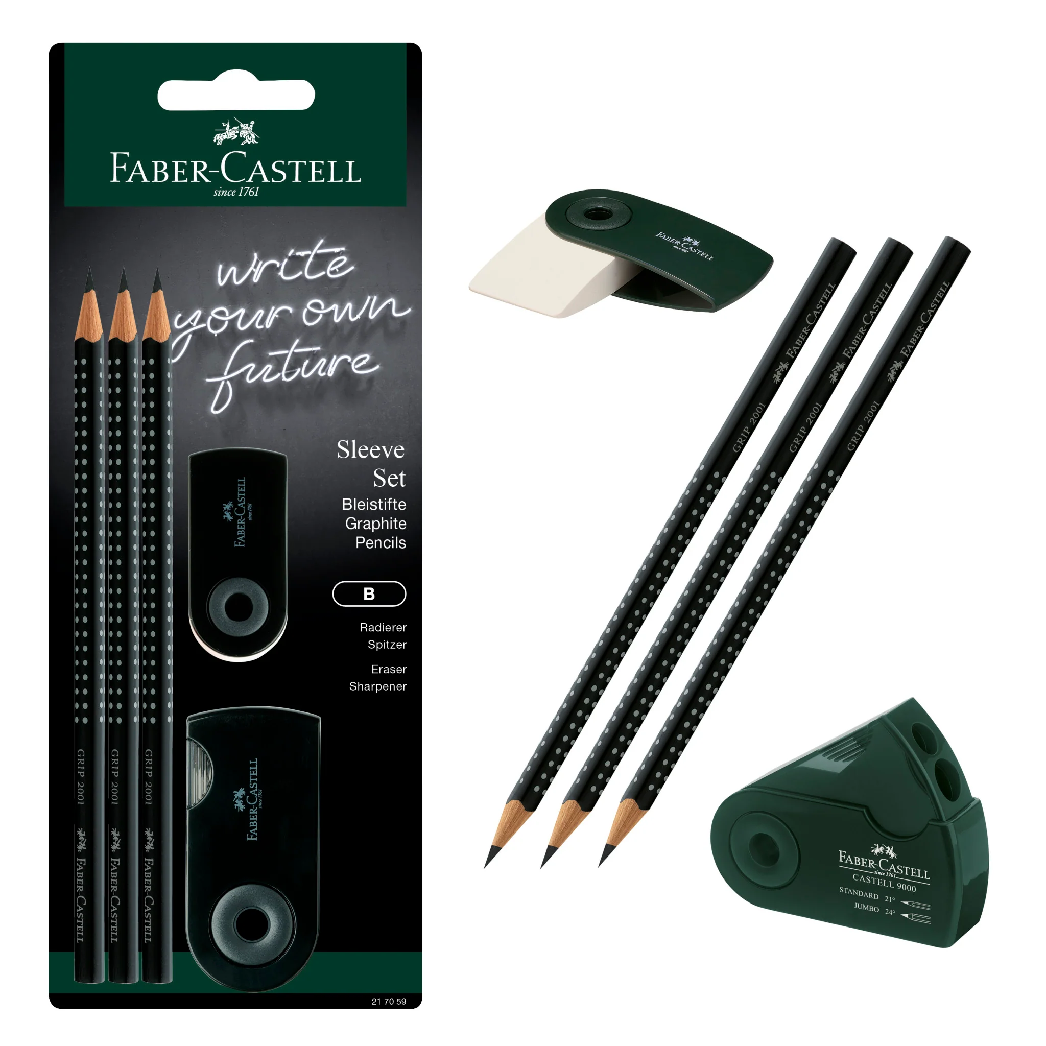 Grip Graphite Pencils & Accessories Set, Black - #FC217059 - Image 5