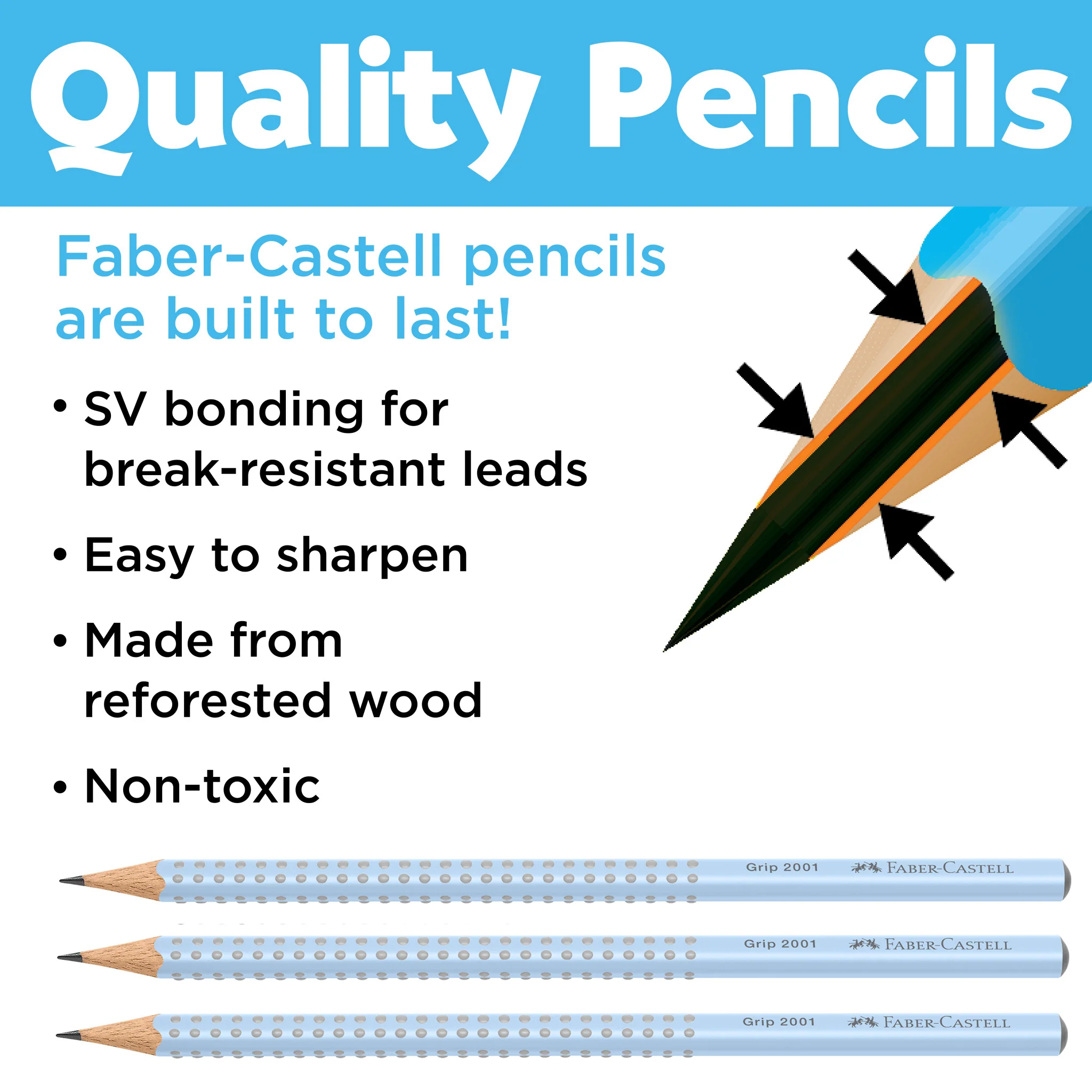 Grip Graphite Pencils & Accessories Set, Sky Blue - #FC580074 - Image 5