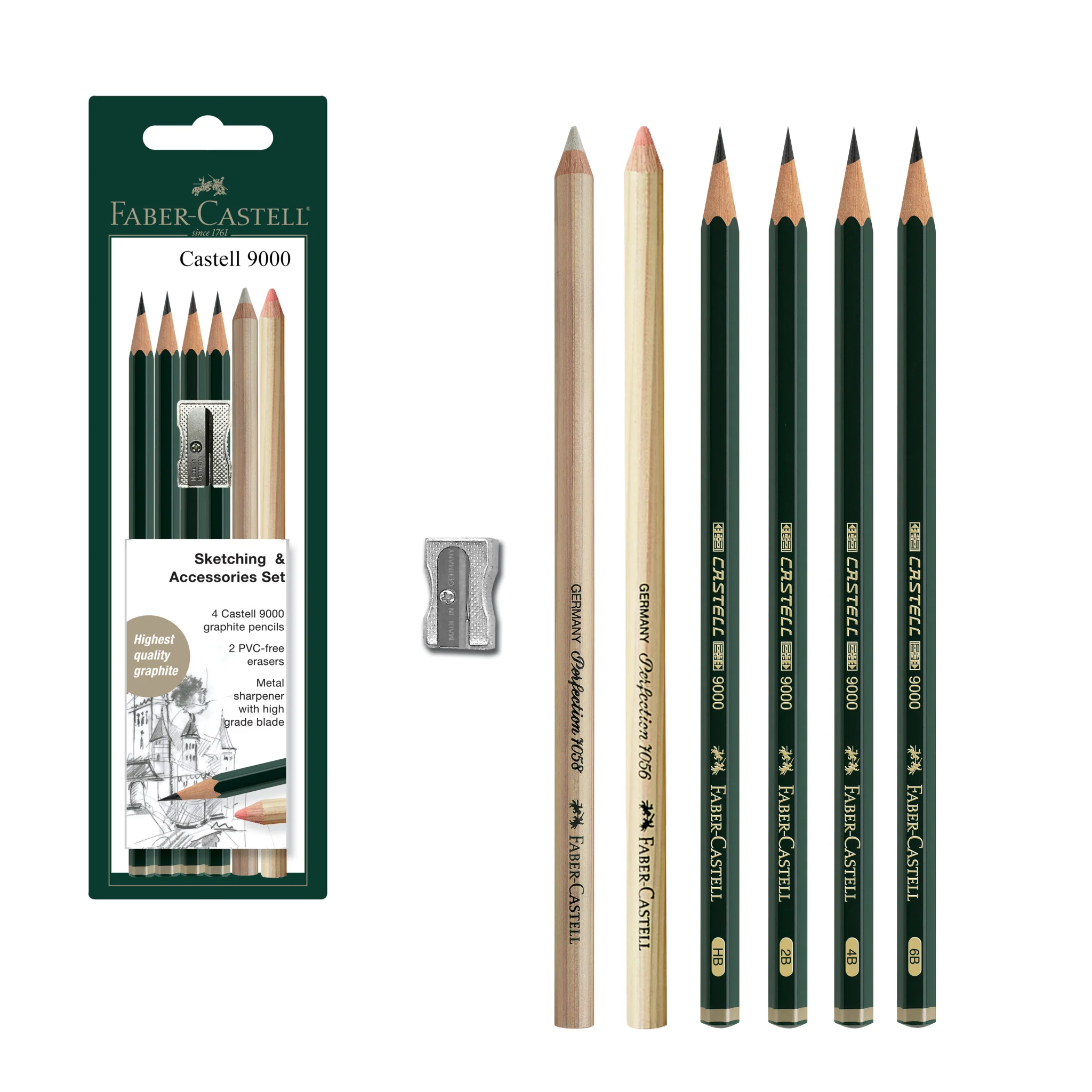 Castell 9000 Graphite Pencils, Sketching & Accessories Set - #FC800160 - Image 6