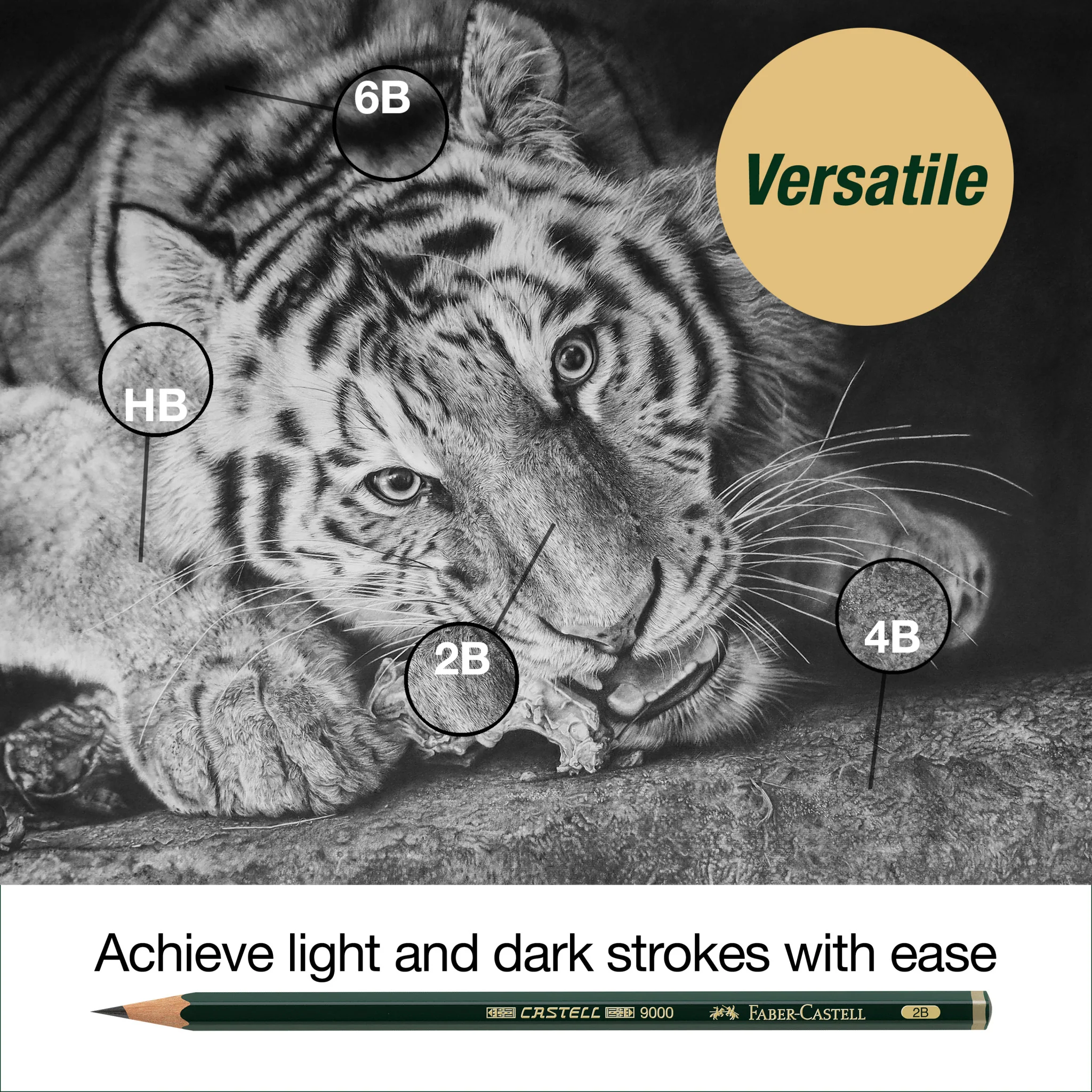 Castell 9000 Graphite Pencils, Sketching & Accessories Set - #FC800160 - Image 8