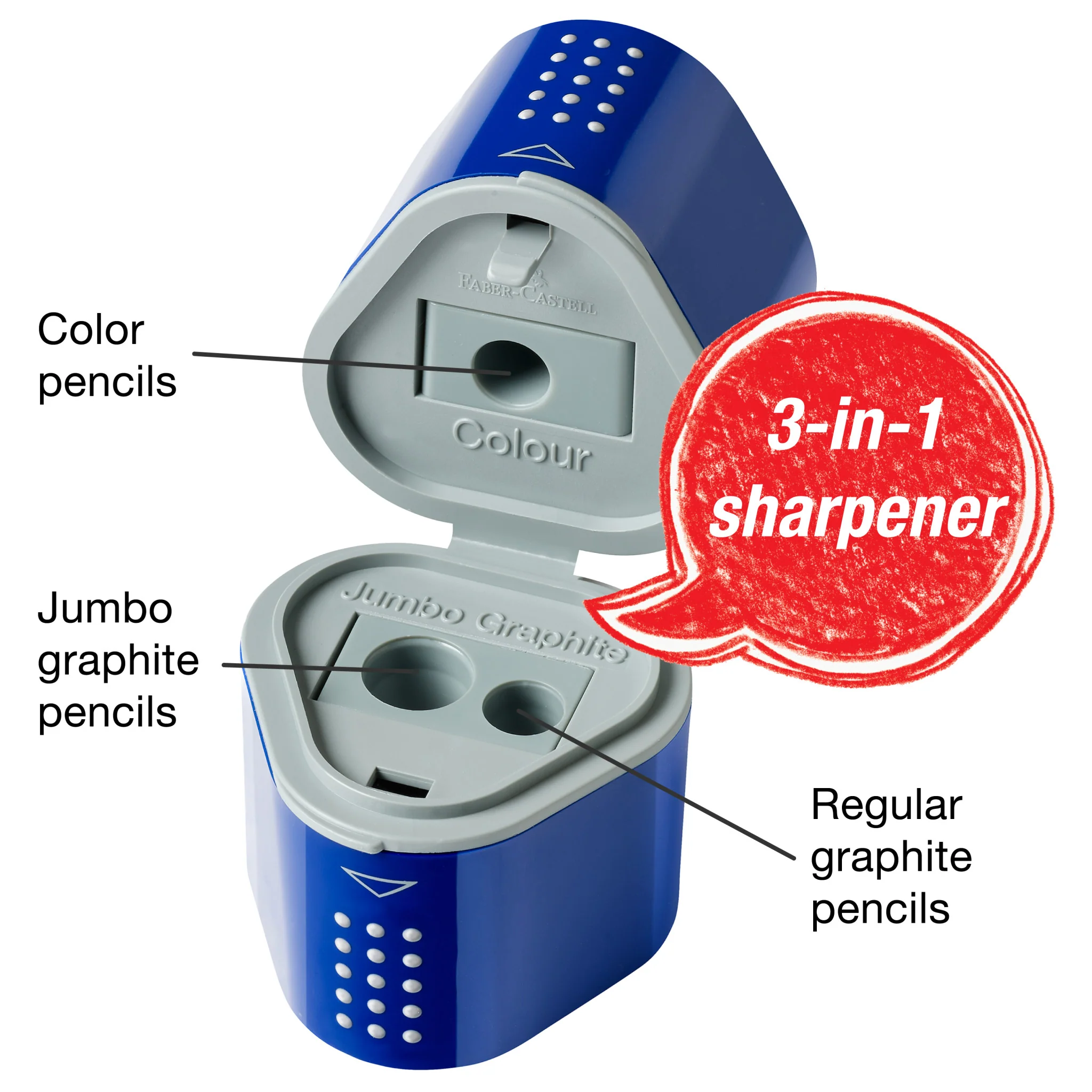 Grip Trio Pencil Sharpener, Assorted Colors - #FC280175 - Image 3