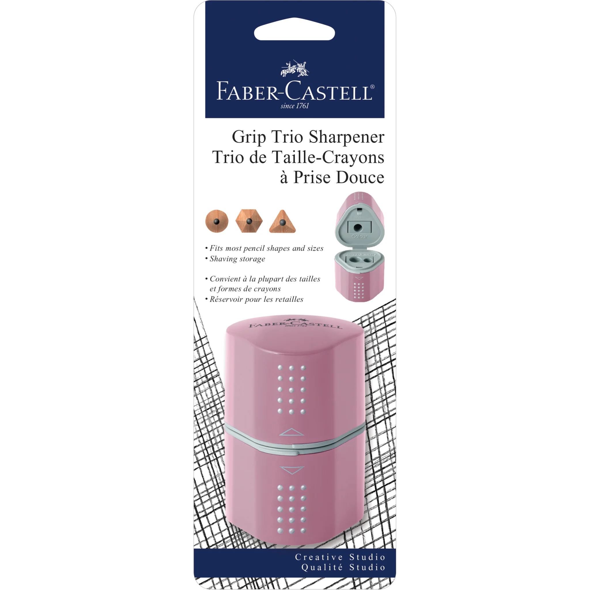 Grip Trio Pencil Sharpener, Rose Shadows - #FC770307