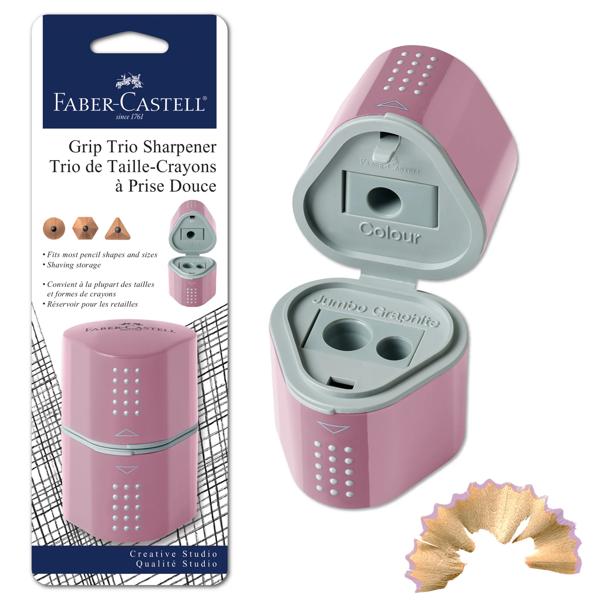 Grip Trio Pencil Sharpener, Rose Shadows - #FC770307 - Image 2