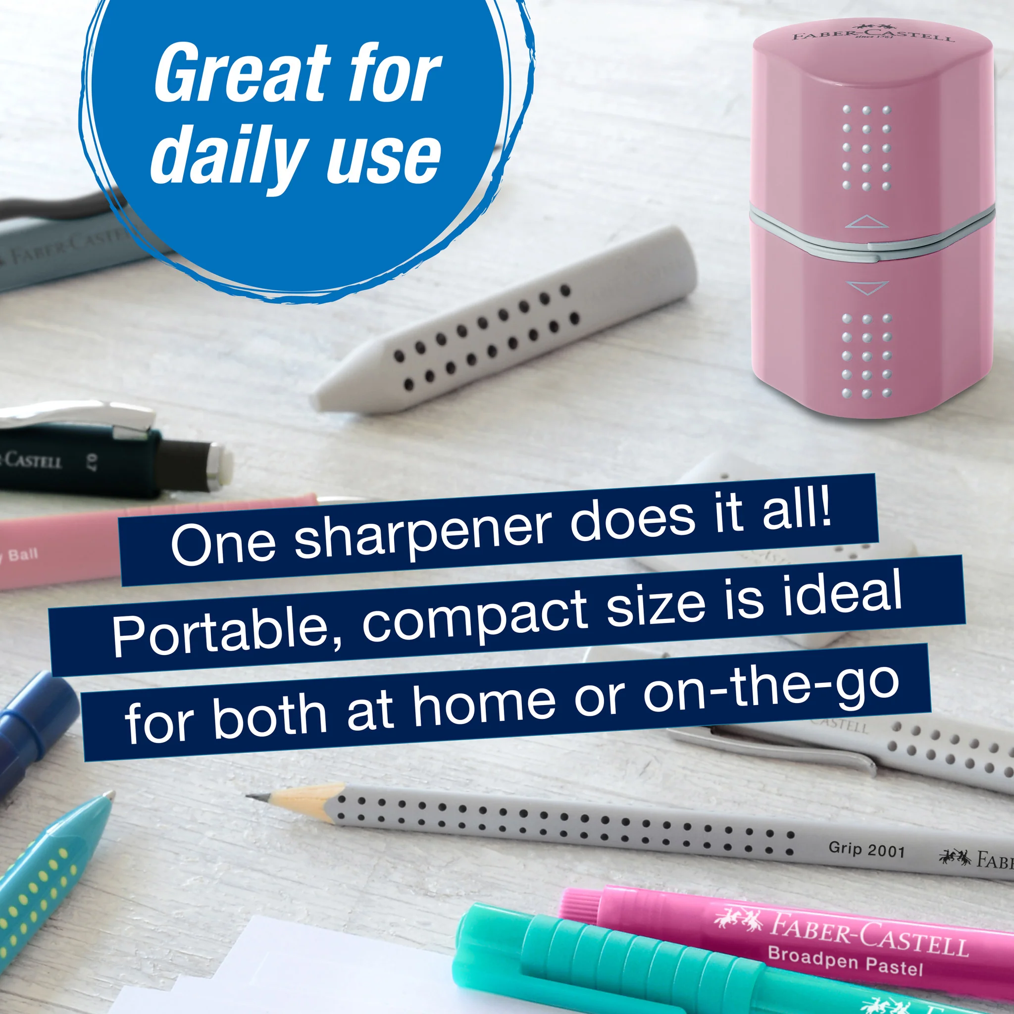 Grip Trio Pencil Sharpener, Rose Shadows - #FC770307 - Image 7
