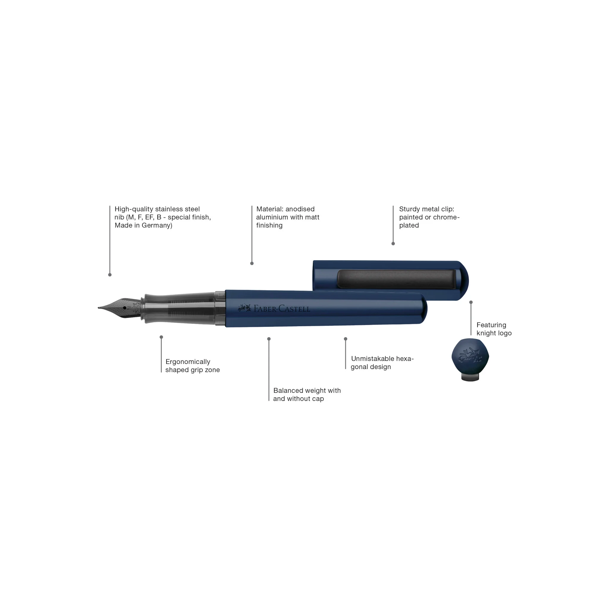 HEXO Fountain Pen, Blue - Image 6