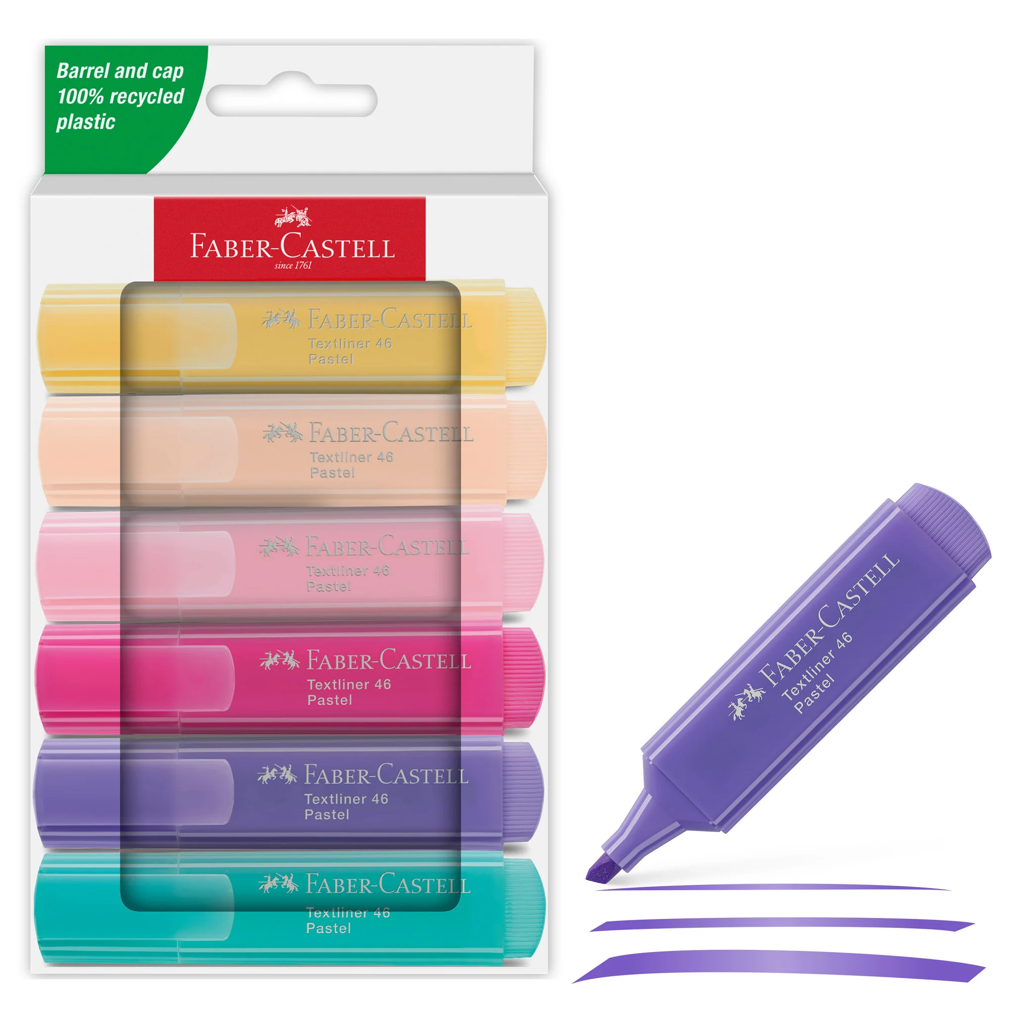 Highlighters, Pastel Colors - Box of 6 - #FC254656 - Image 2