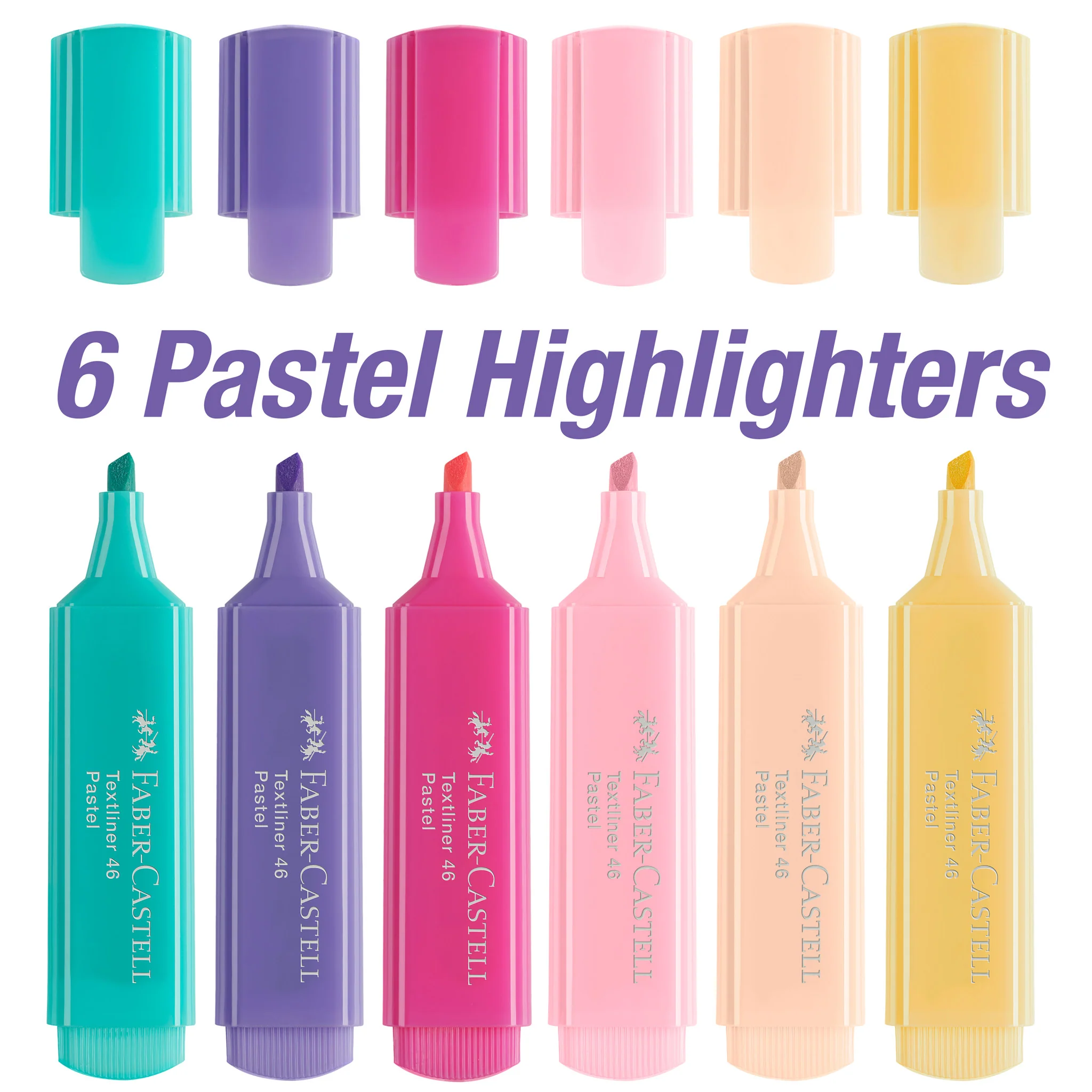 Highlighters, Pastel Colors - Box of 6 - #FC254656 - Image 3