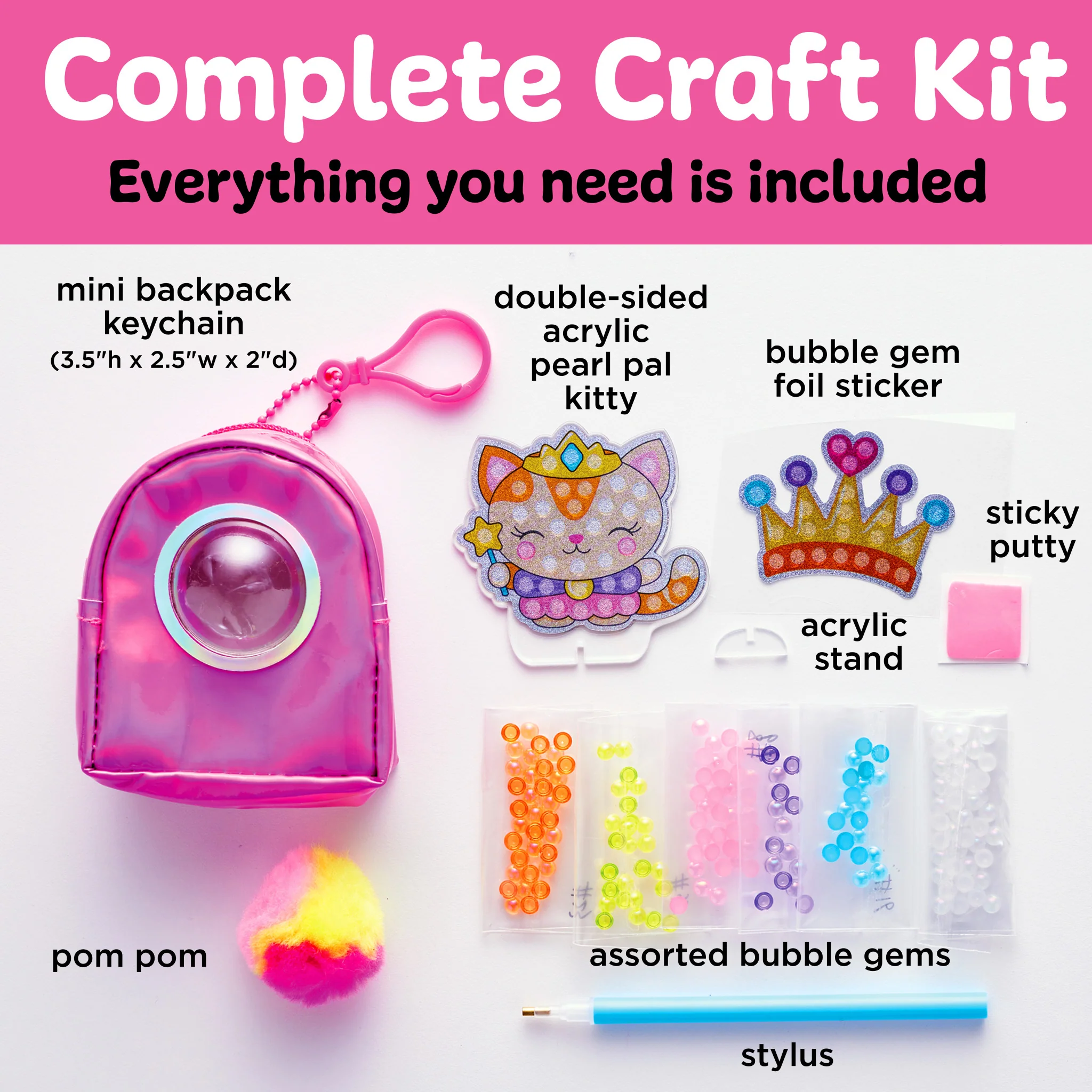 Bubble Gems™ Backpack Keychain Kitty Princess - #6472000 - Image 3
