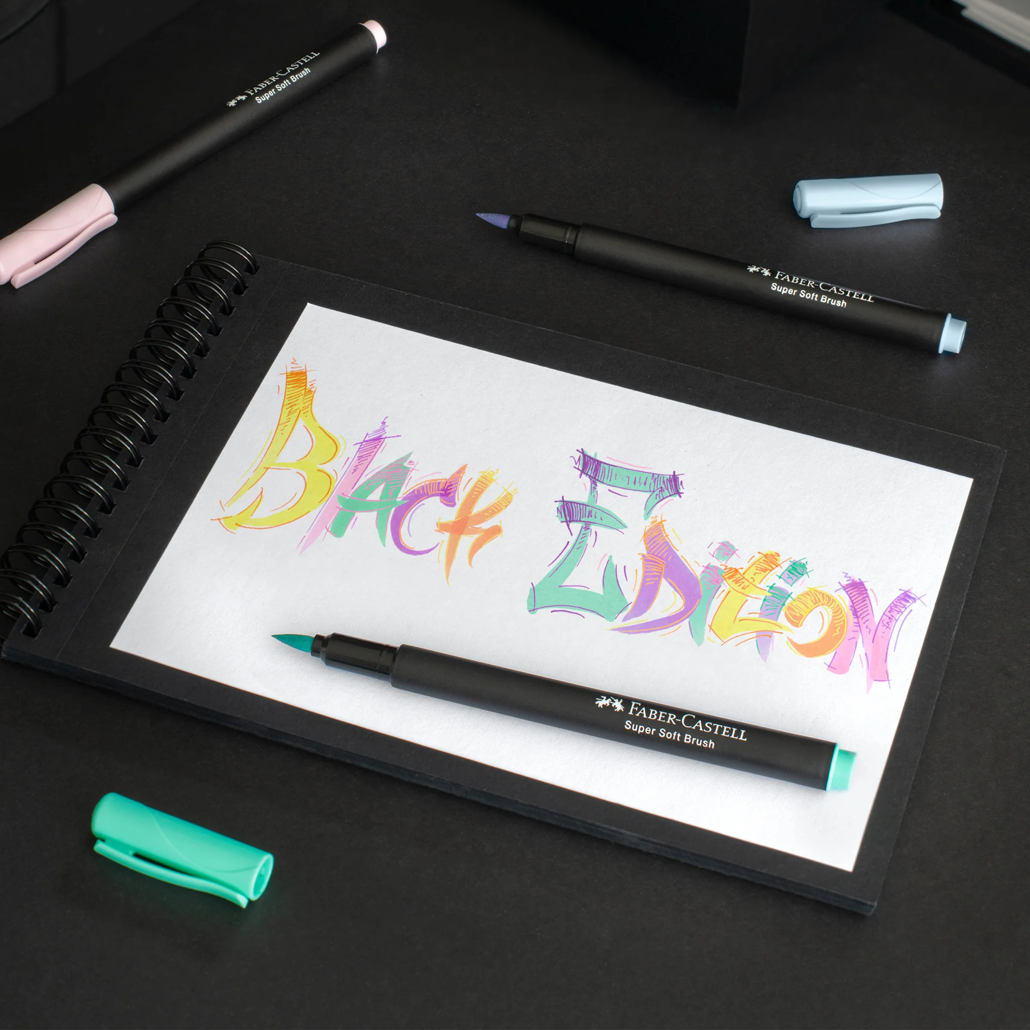 Black Edition Super Soft Brush Pens, Pastel - Box of 6 - #FC116453 - Image 4