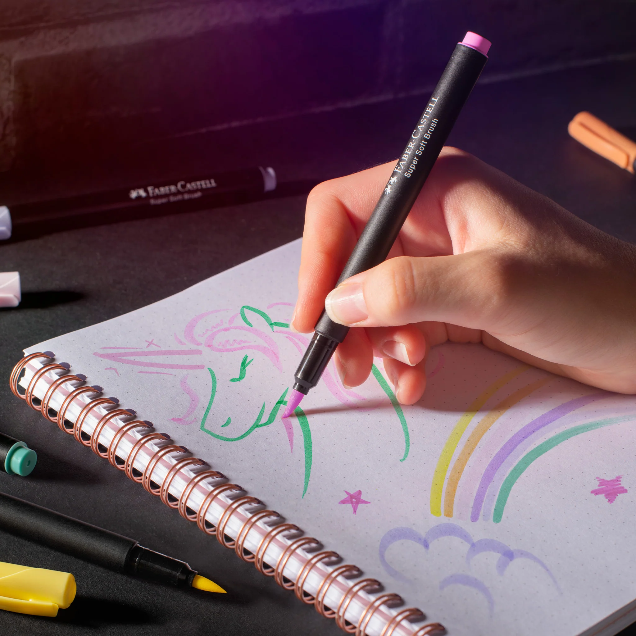 Black Edition Super Soft Brush Pens, Pastel - Box of 6 - #FC116453 - Image 5
