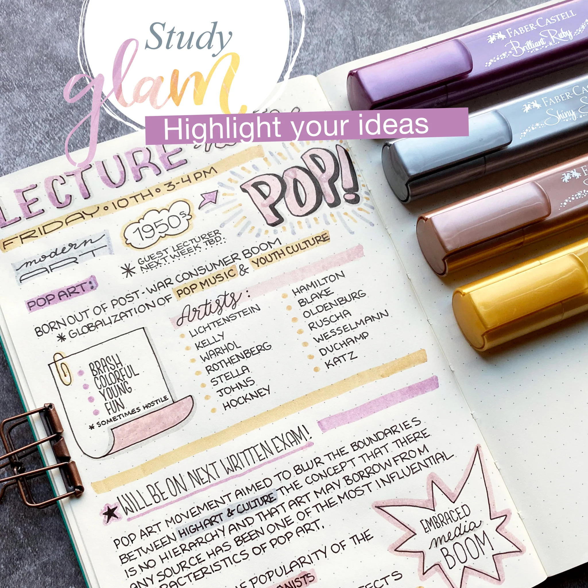 Highlighters, Metallic Colors - Box of 4 - #FC154623 - Image 3