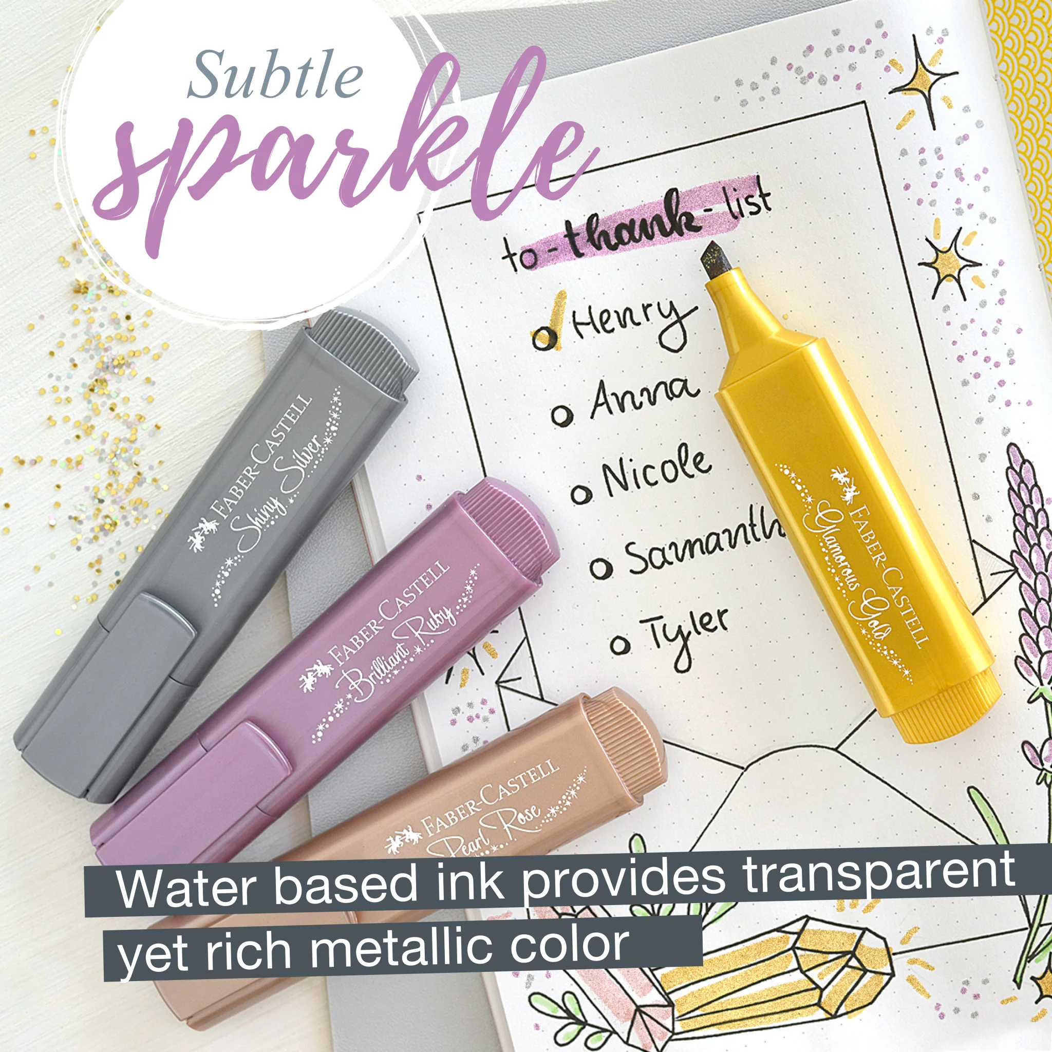Highlighters, Metallic Colors - Box of 4 - #FC154623 - Image 5